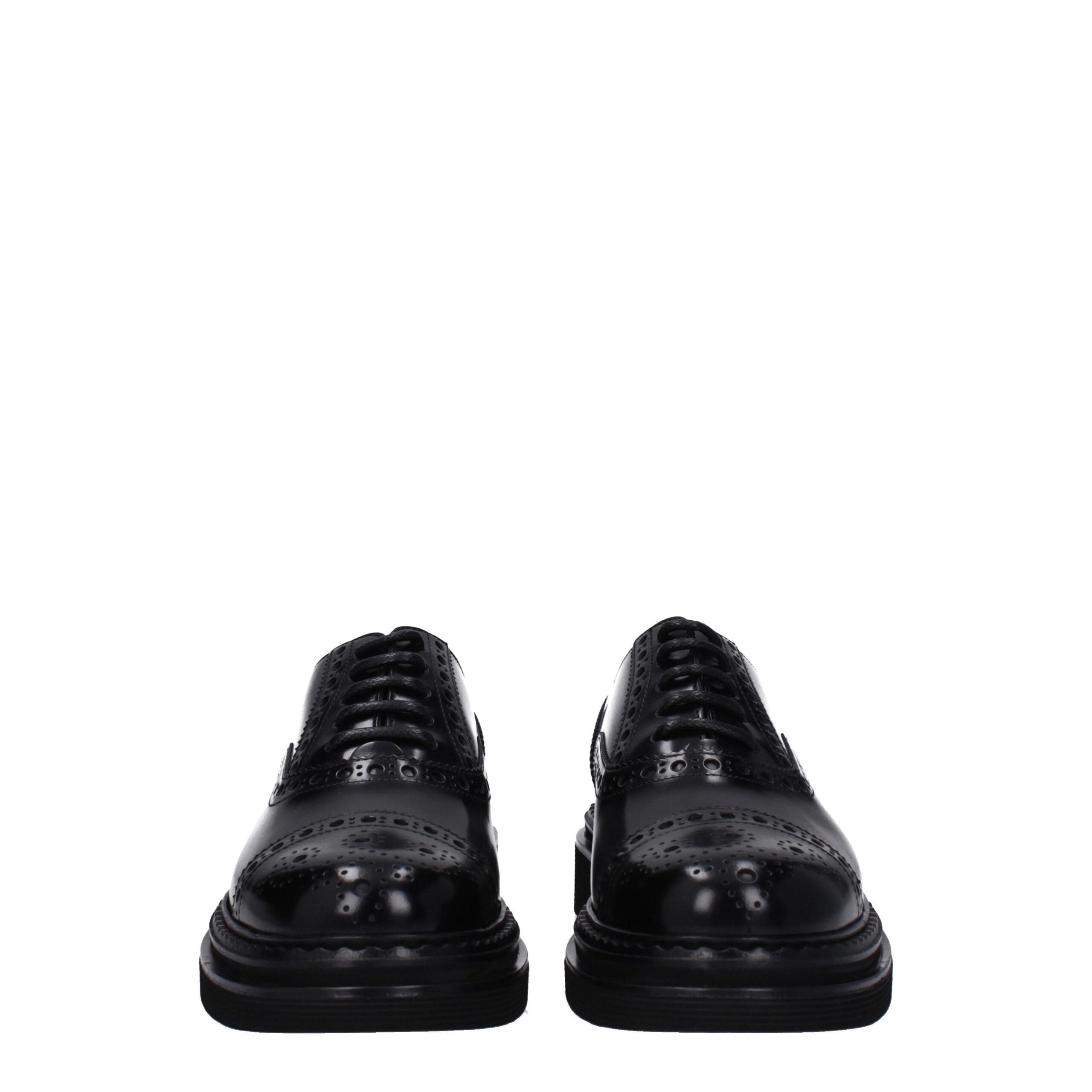 Dolce & Gabbana Schwarze Oxford- und Derby-Schuhe aus Leder