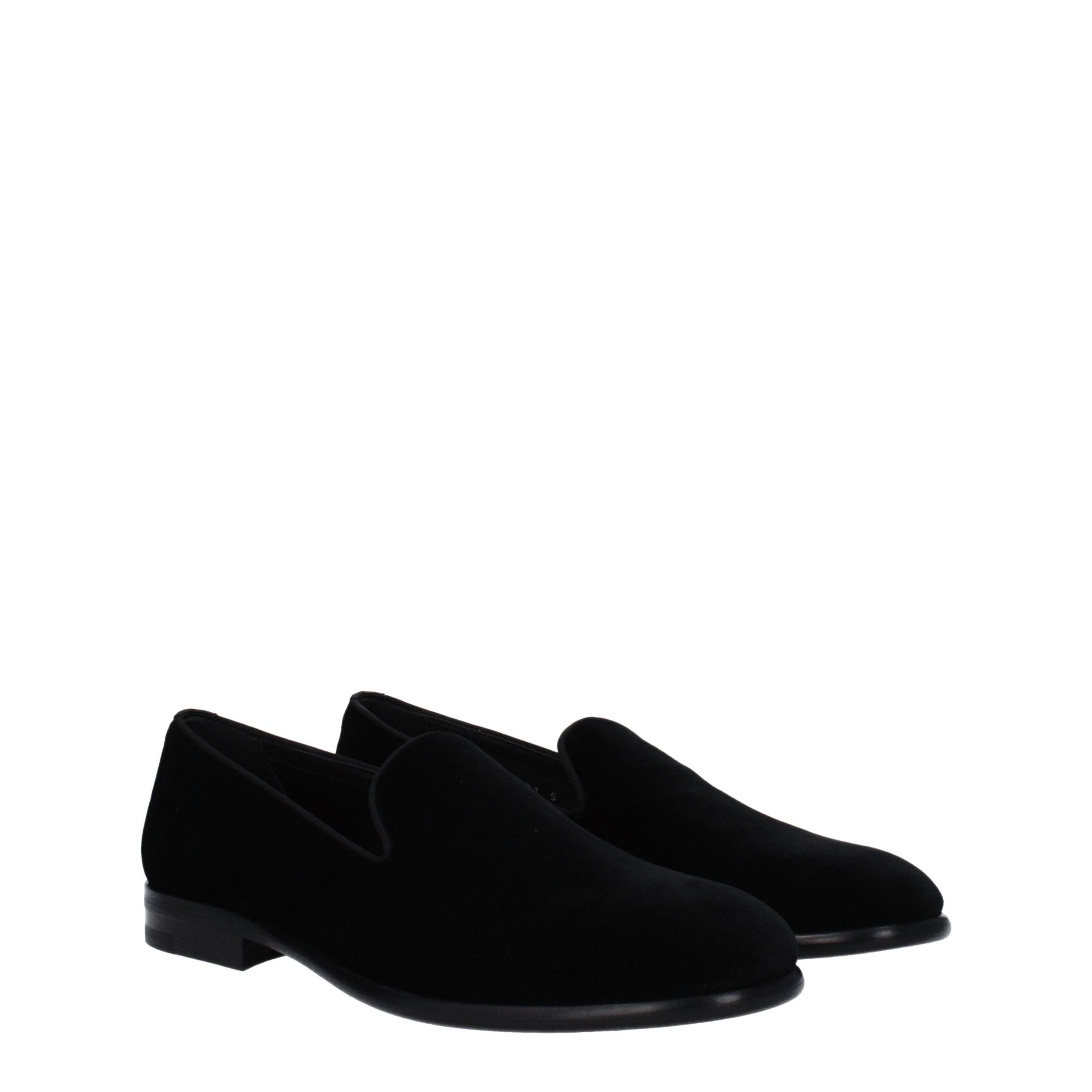 Dolce & Gabbana Schwarze Samt-Loafer zum Hineinschlüpfen