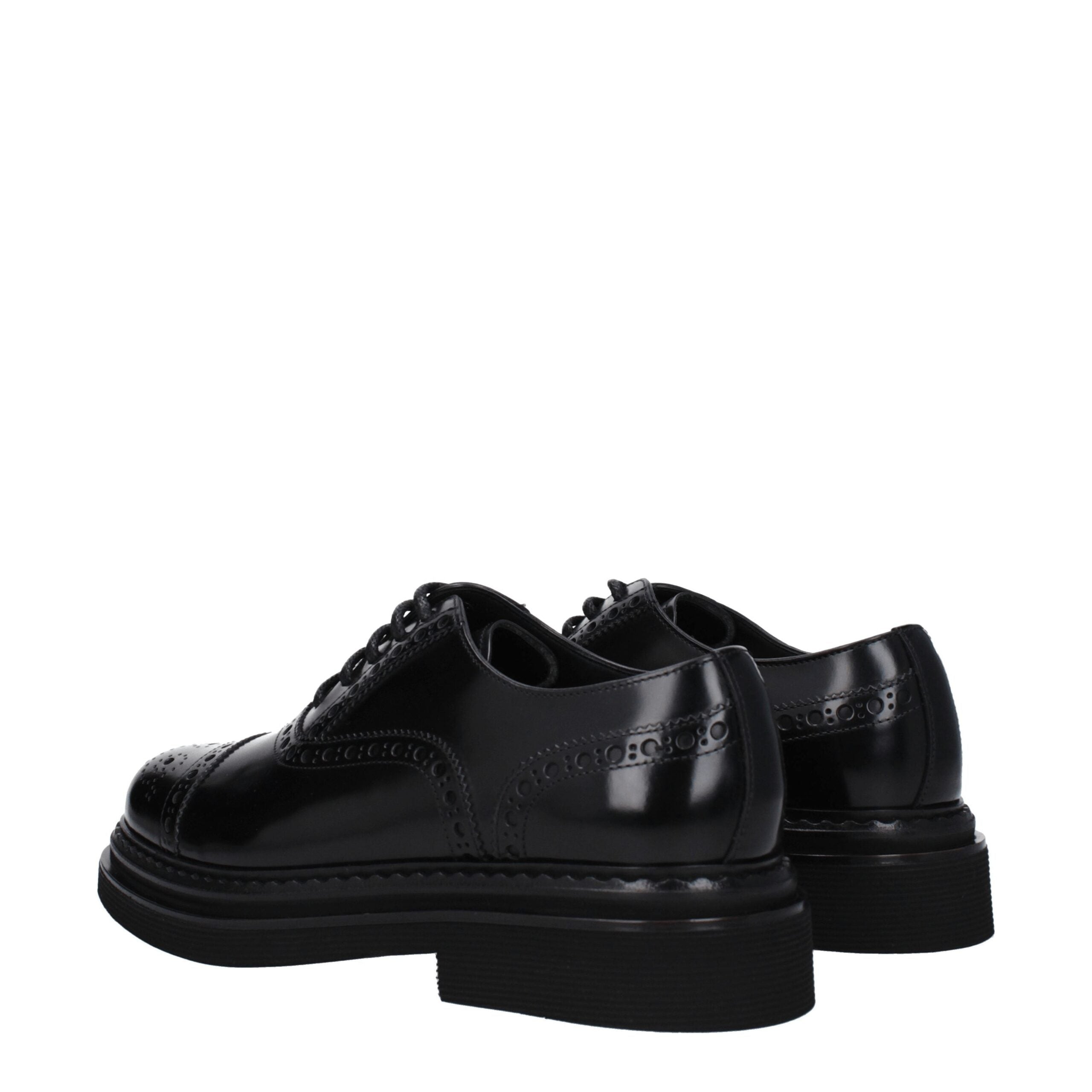 Dolce & Gabbana Schwarze Oxford- und Derby-Schuhe aus Leder