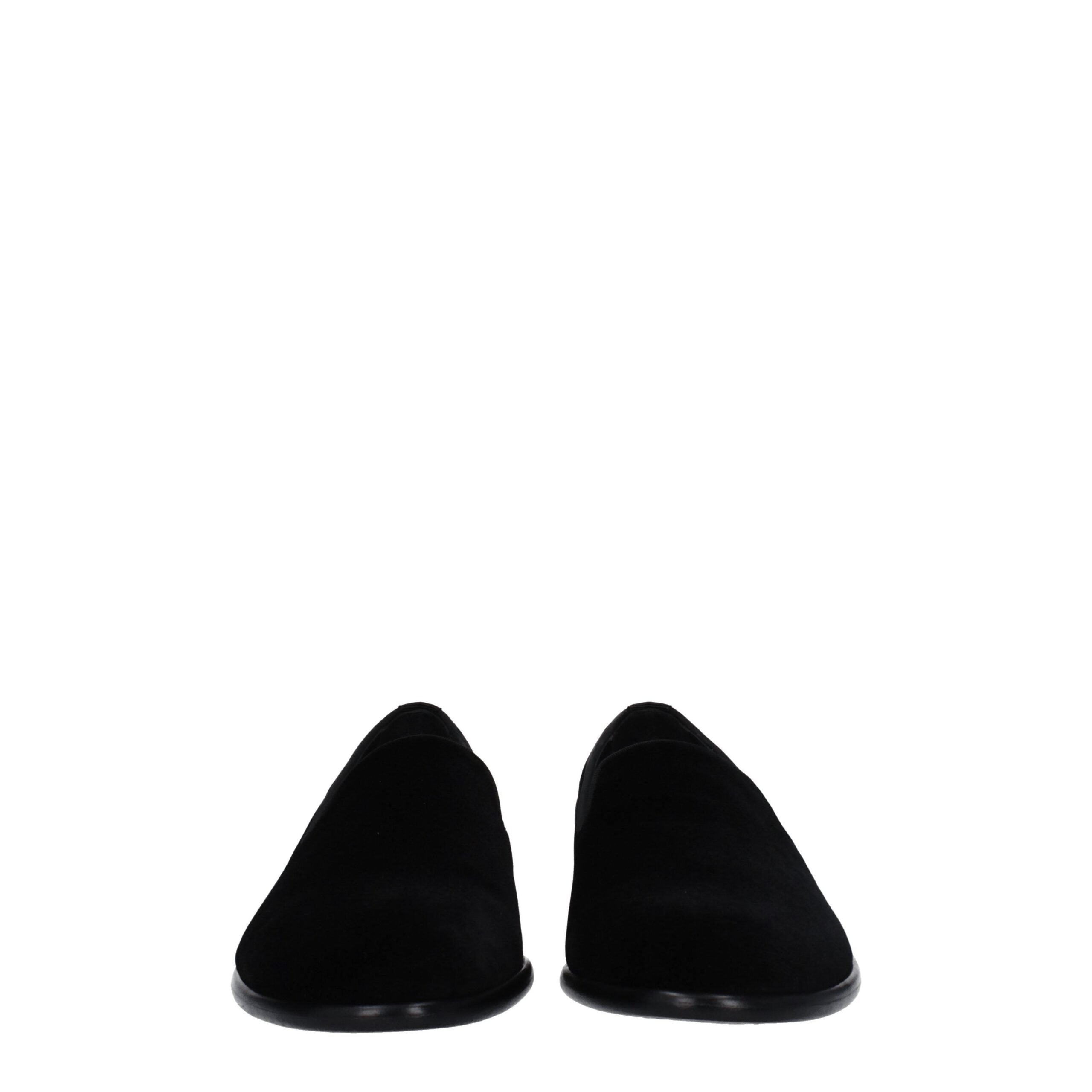Dolce & Gabbana Schwarze Samt-Loafer zum Hineinschlüpfen