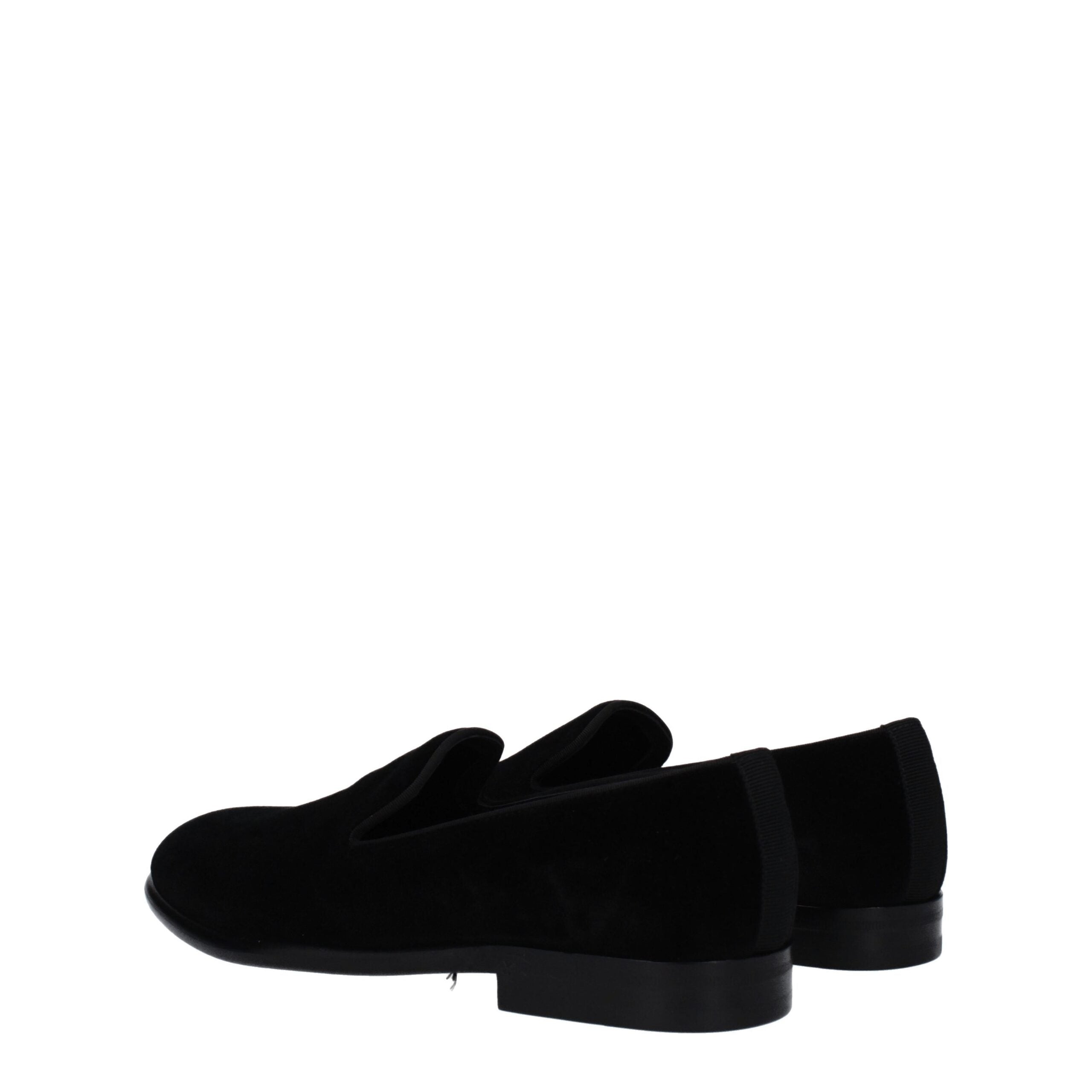 Dolce & Gabbana Schwarze Samt-Loafer zum Hineinschlüpfen