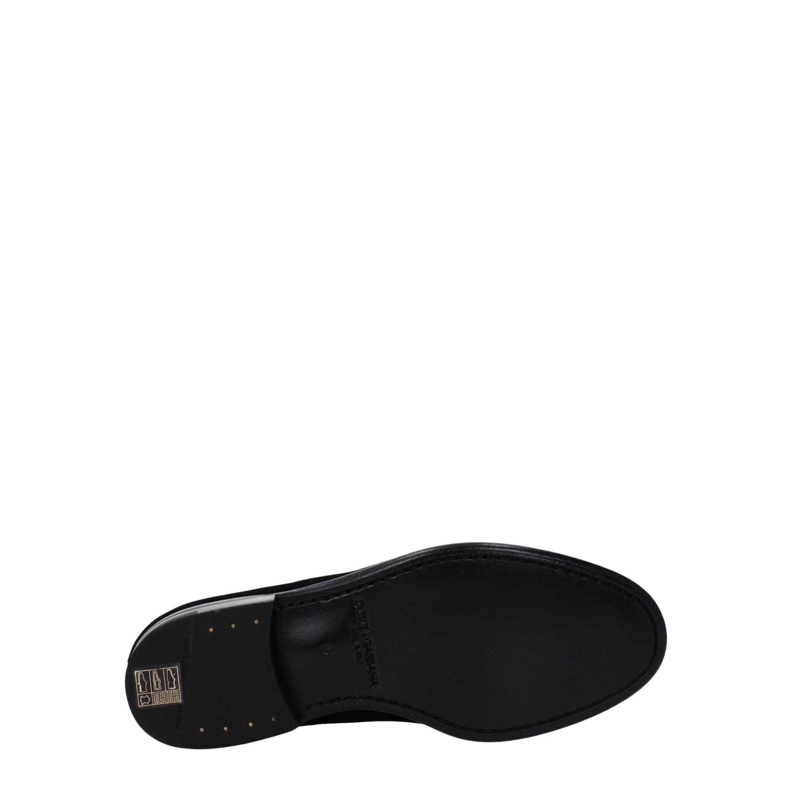 Dolce & Gabbana Schwarze Samt-Loafer zum Hineinschlüpfen