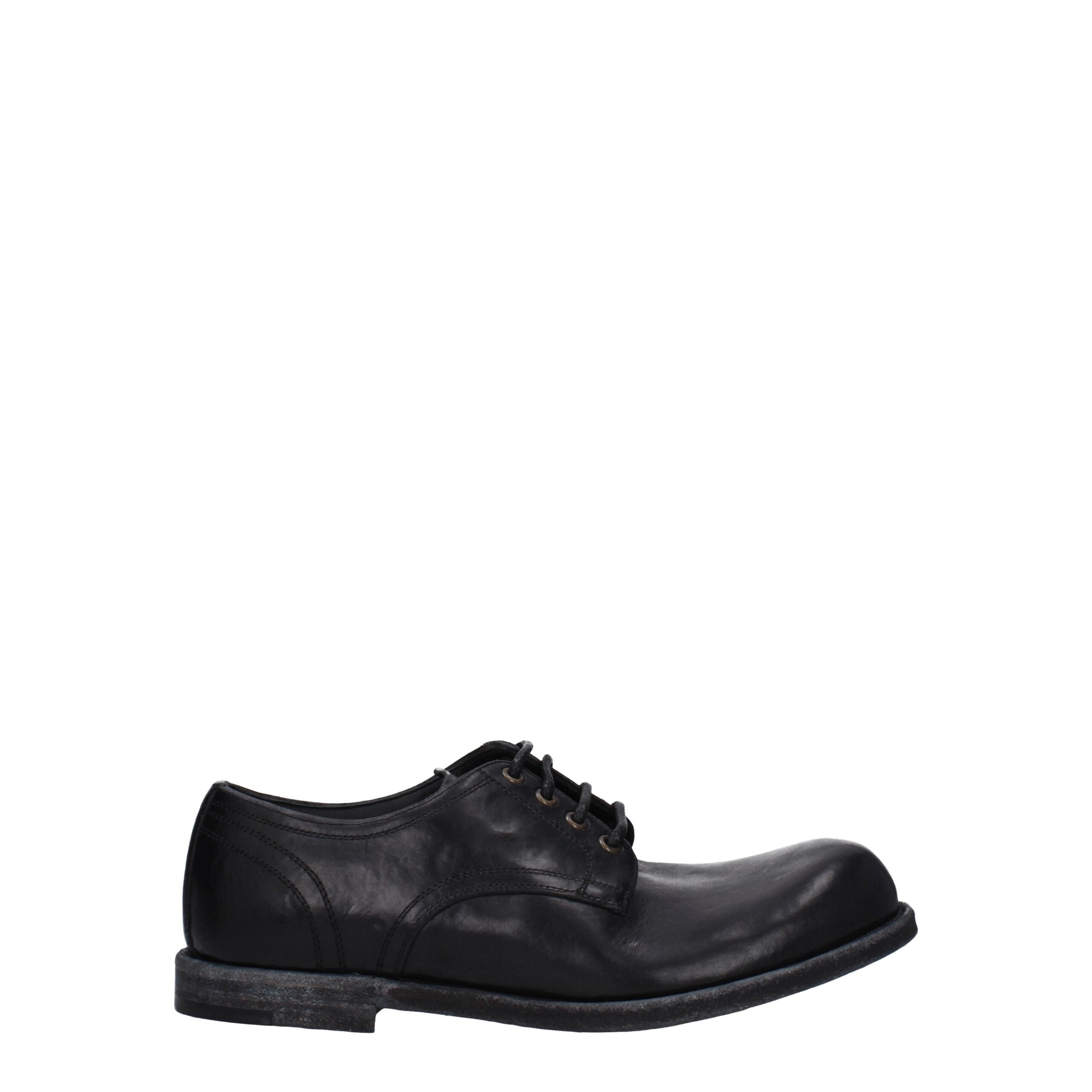Dolce & Gabbana Schwarze Oxford- und Derby-Schuhe aus Leder