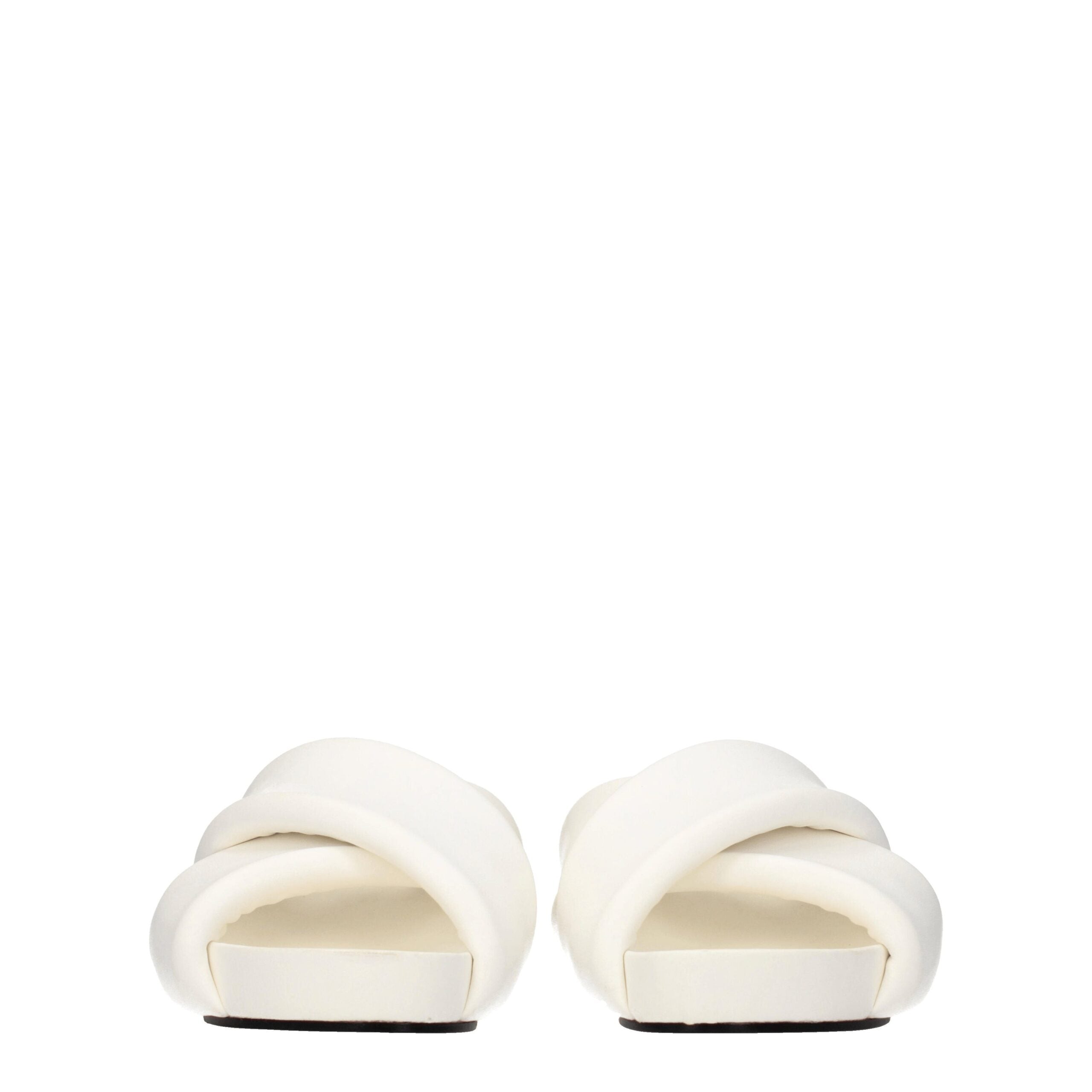 Jil Sander Weiße Leder-Pantoffeln