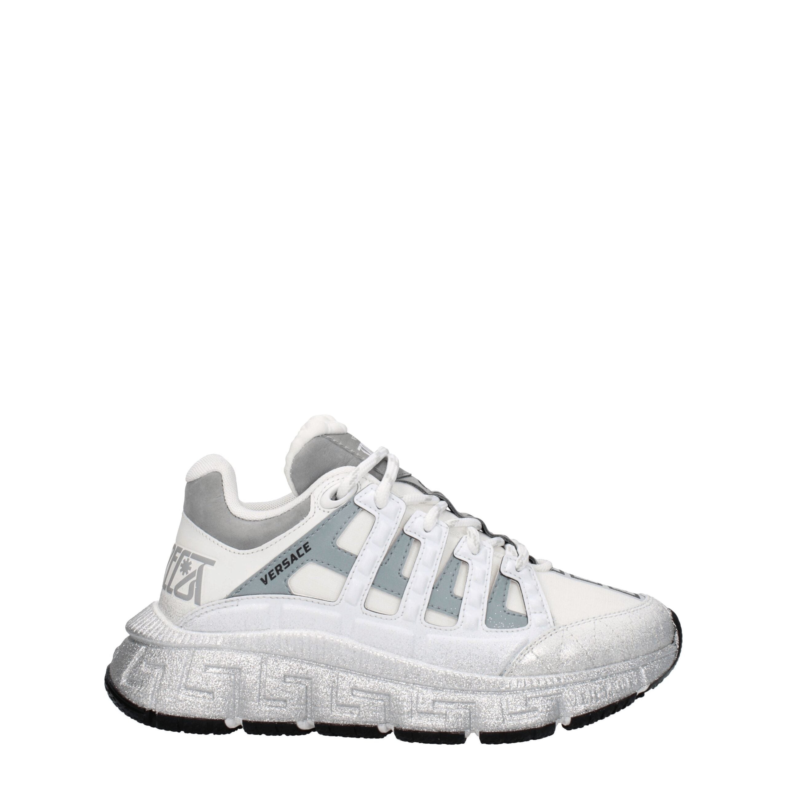 Versace Weiße Stoff-Sneaker im Athletic-Look