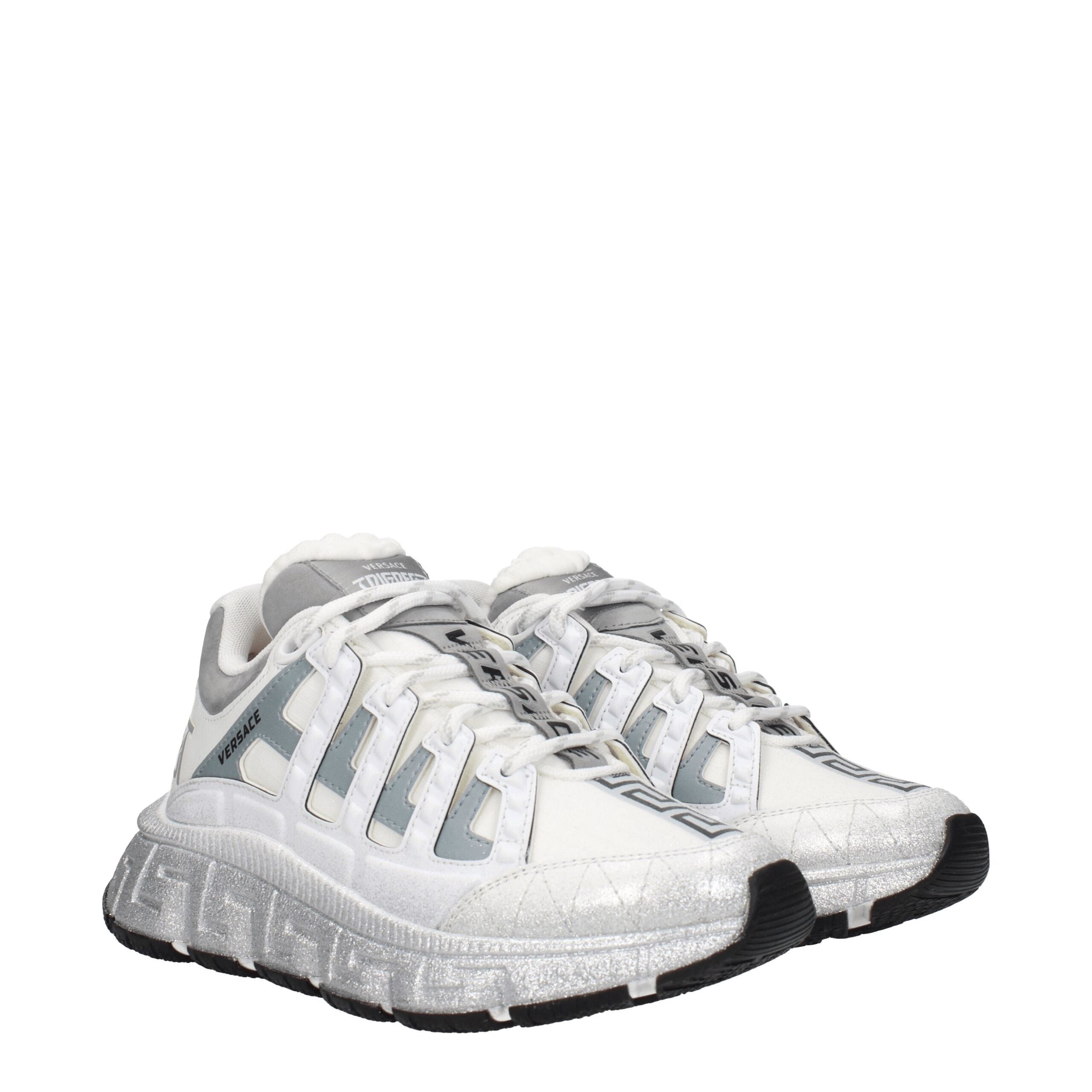 Versace Weiße Stoff-Sneaker im Athletic-Look