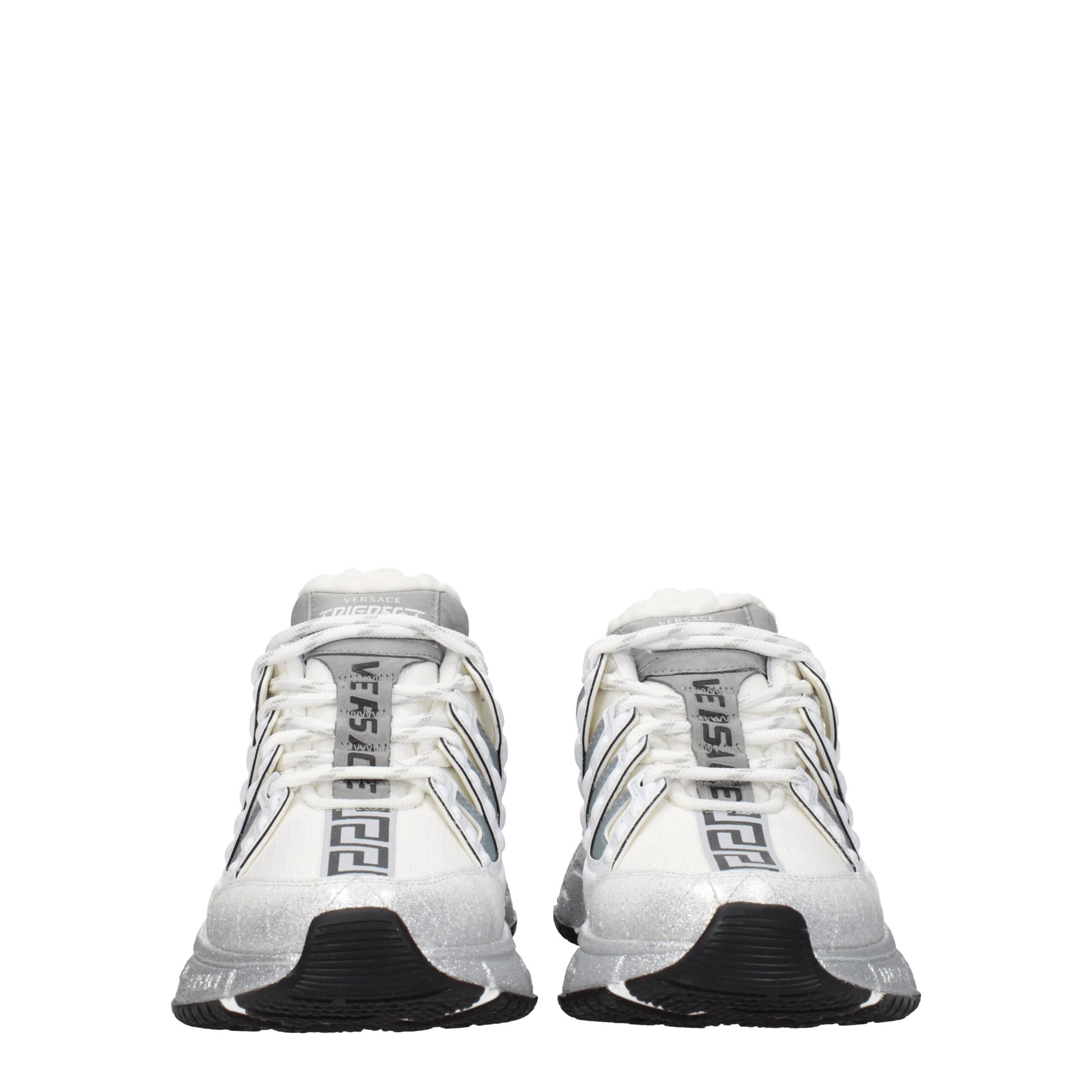 Versace Weiße Stoff-Sneaker im Athletic-Look