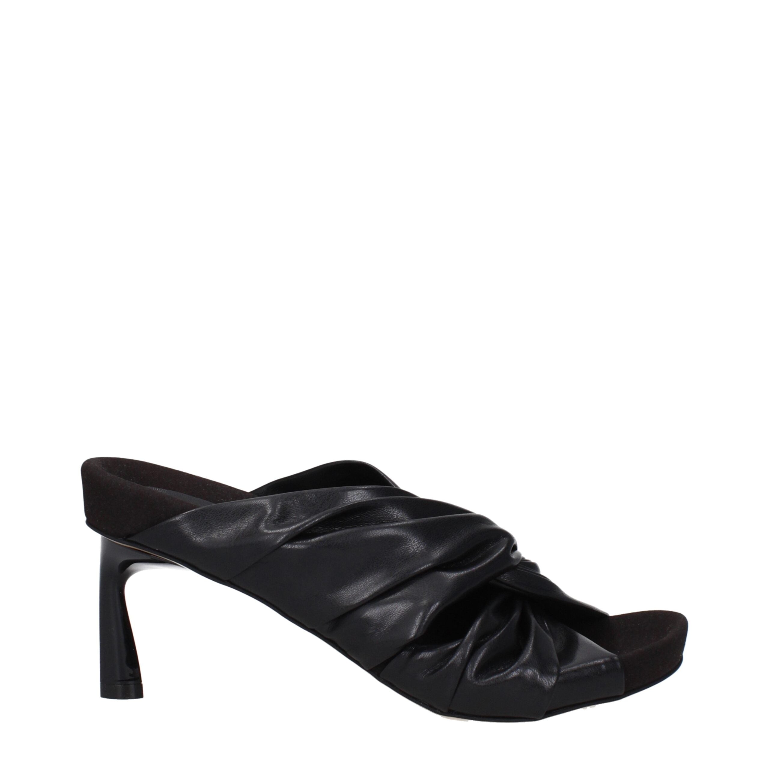 Stella McCartney Schwarze Leder-Stiletto-Sandalen