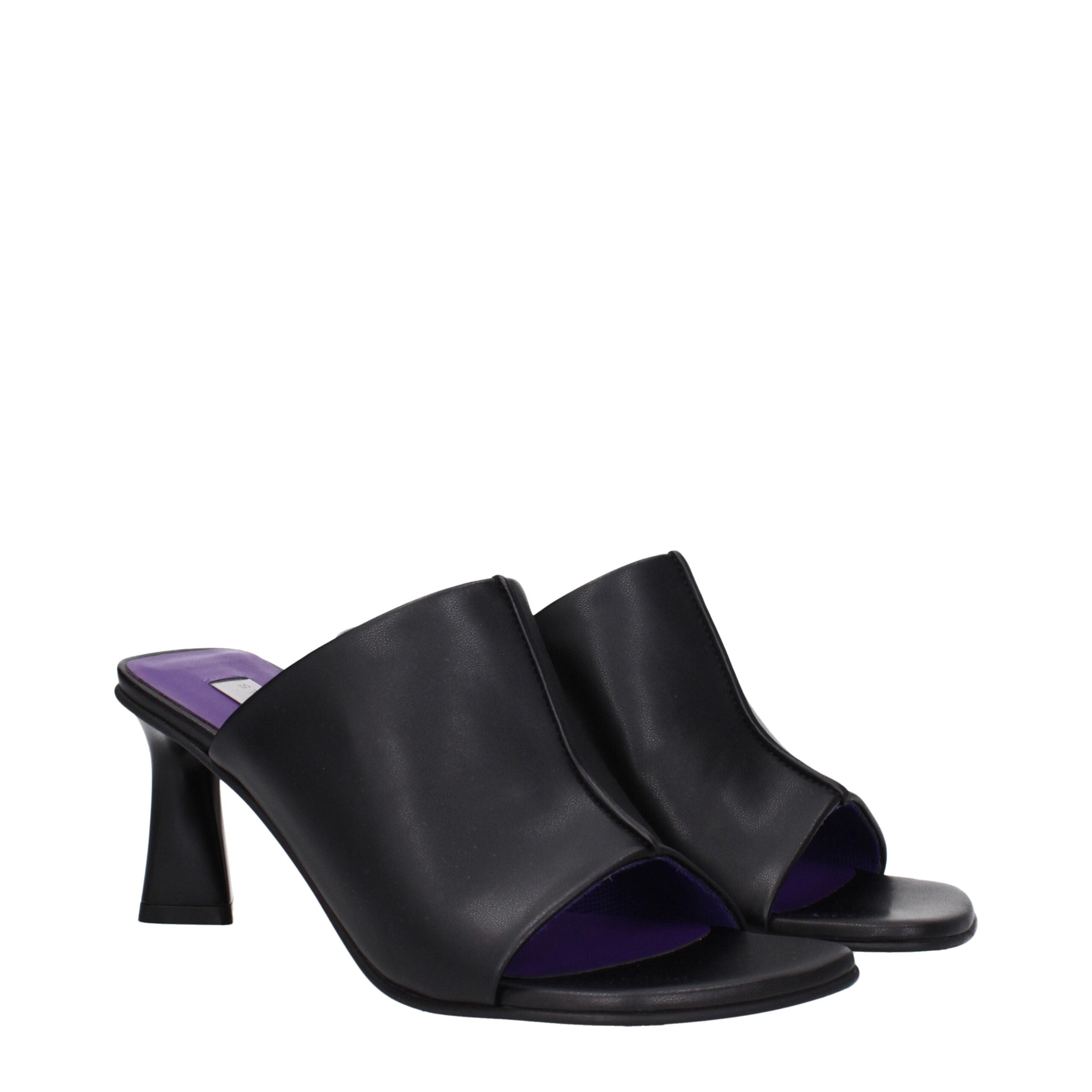 Stella McCartney Schwarze Leder-Stiletto-Sandalen