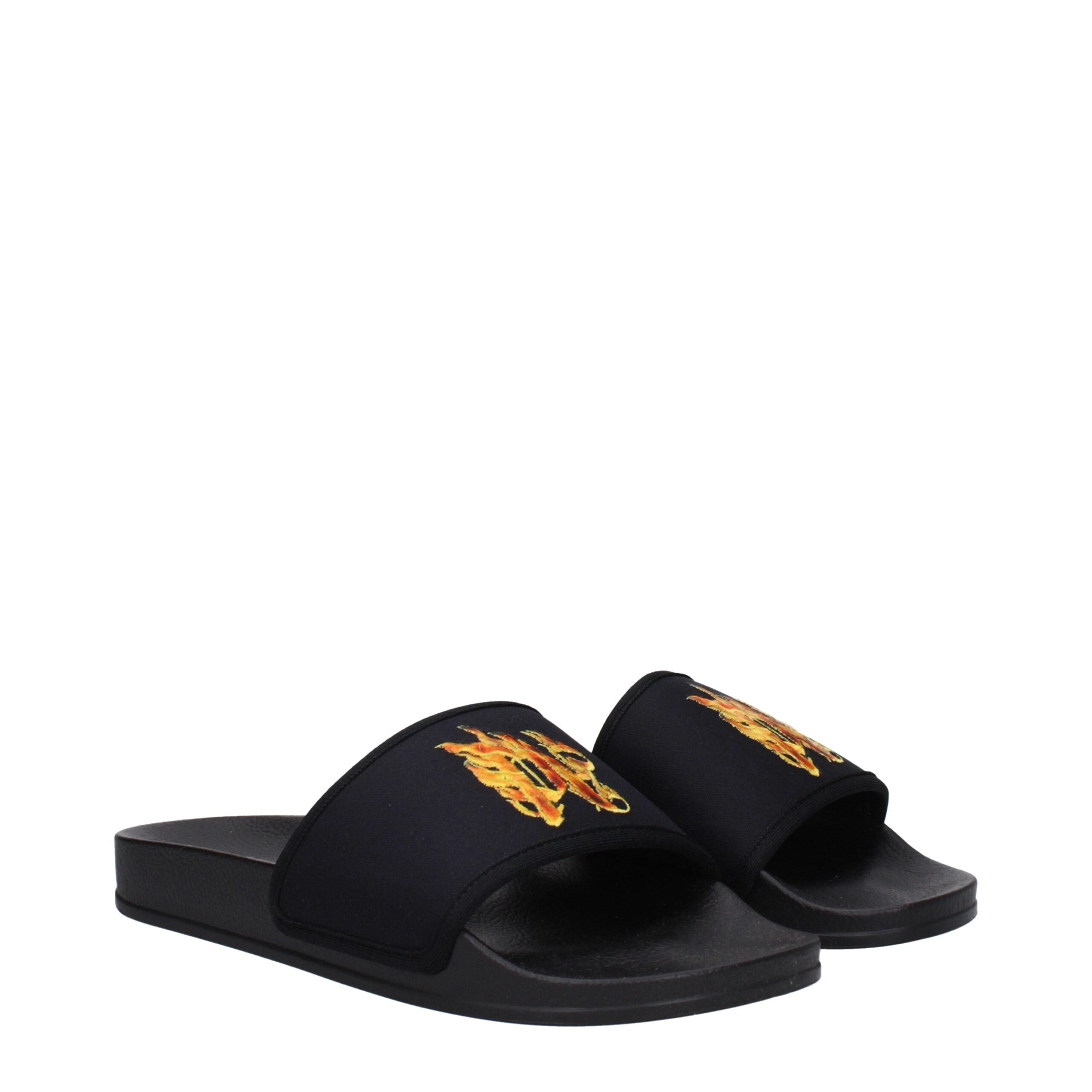 Palm Angels Schwarze Stoff-Slipper