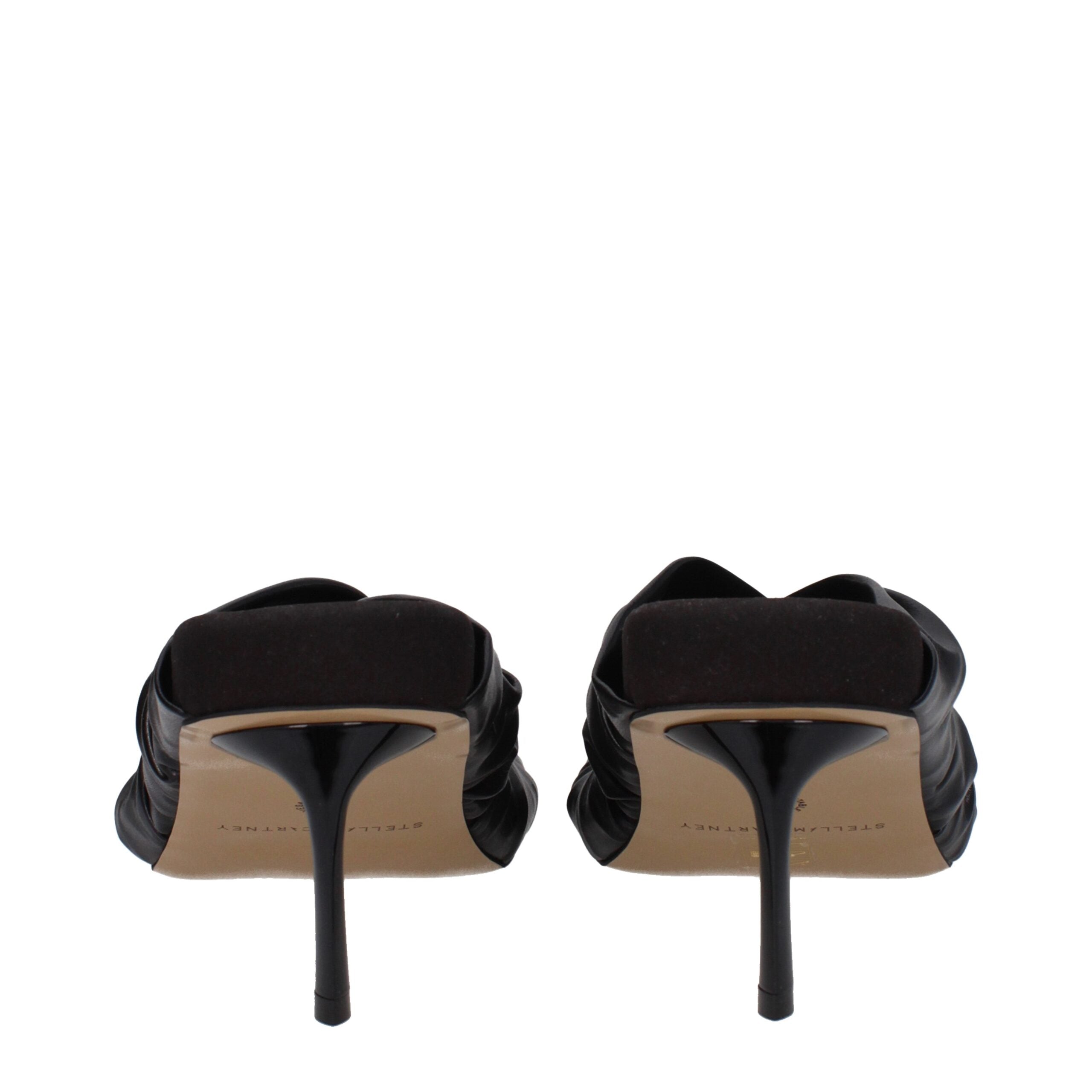 Stella McCartney Schwarze Leder-Stiletto-Sandalen