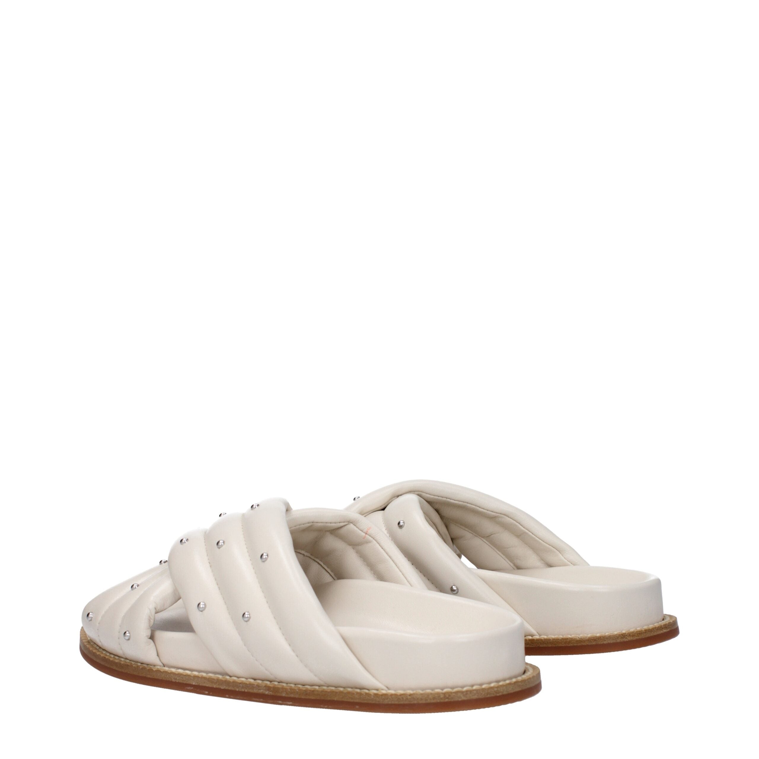 Fabiana Filippi Beige Leder-Slipper