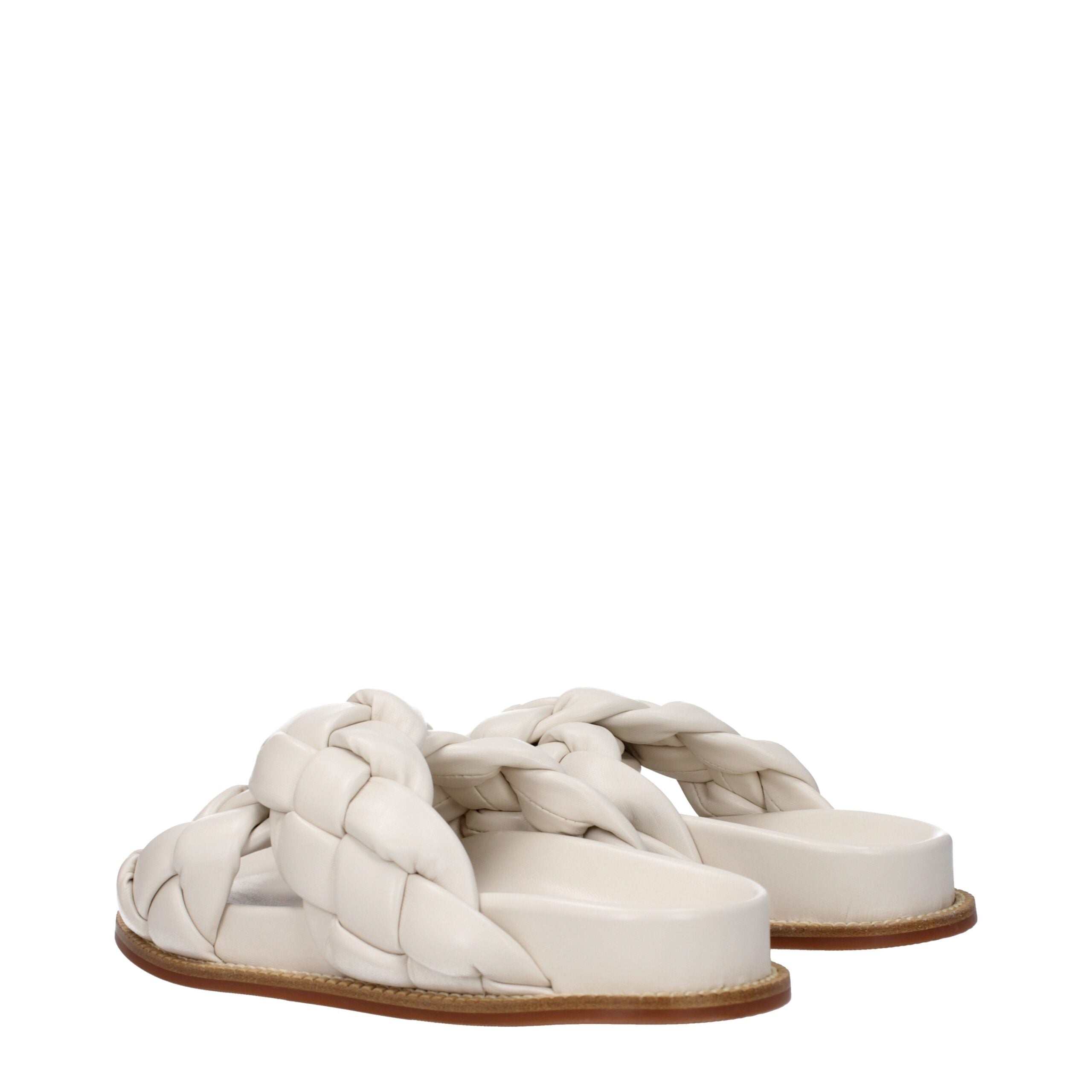 Fabiana Filippi Beige Leder-Slipper