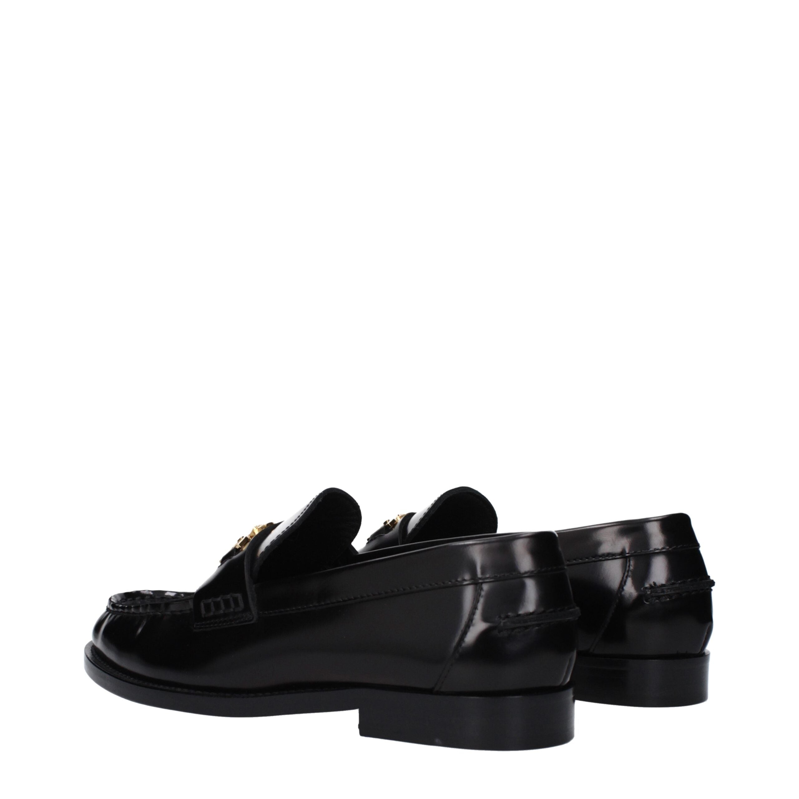 Versace Schwarze Leder Loafer zum Hineinschlüpfen