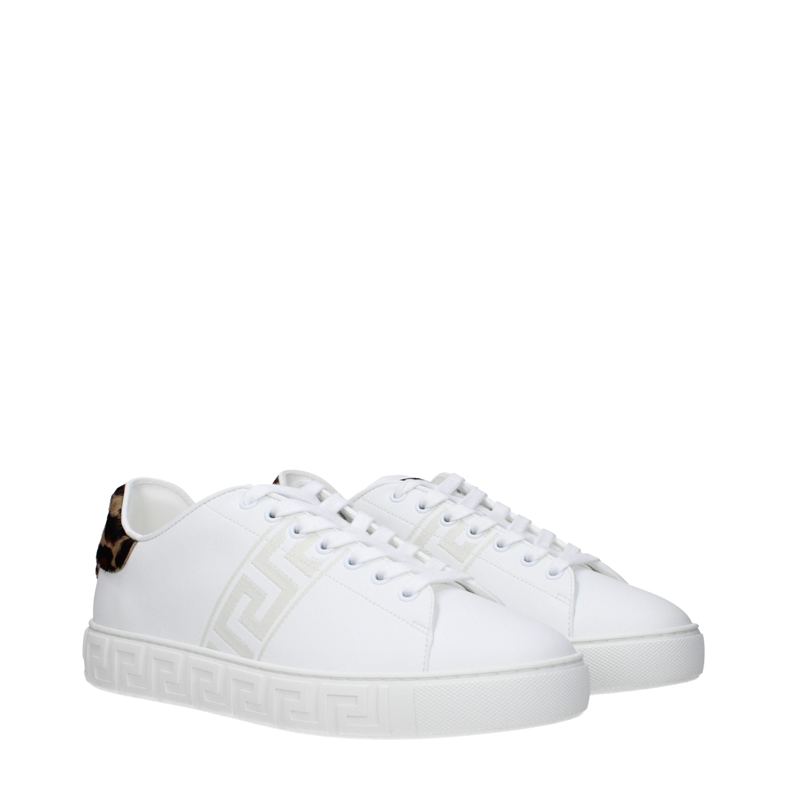 Versace Weiße Low-Top-Sneaker aus Leder