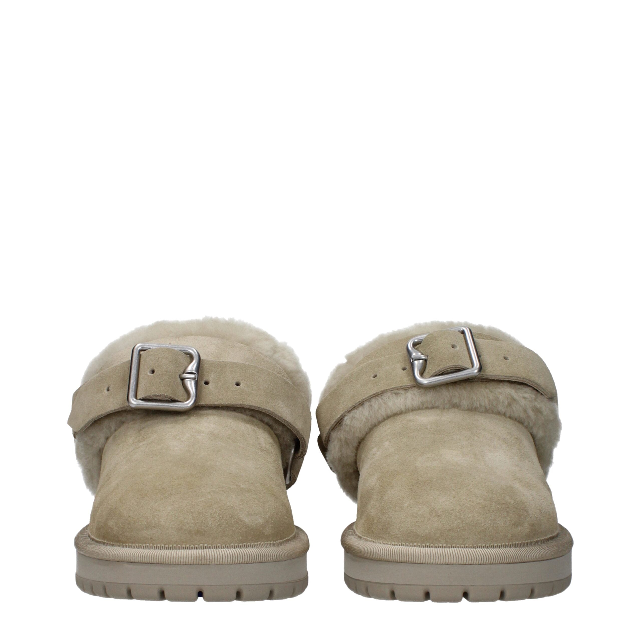 Burberry Grüne Leder-Hausschuhe