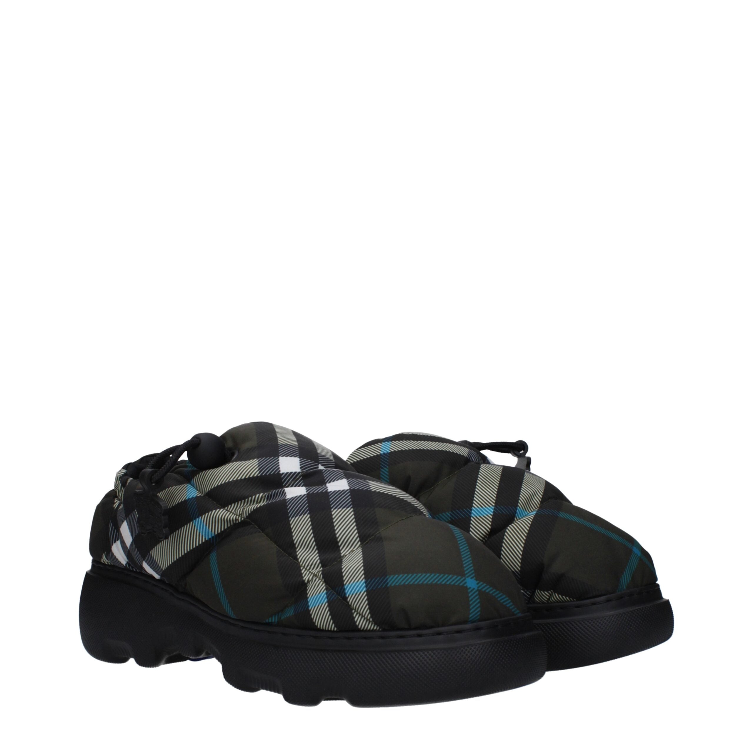 Burberry Grüne Stoff-Slipper