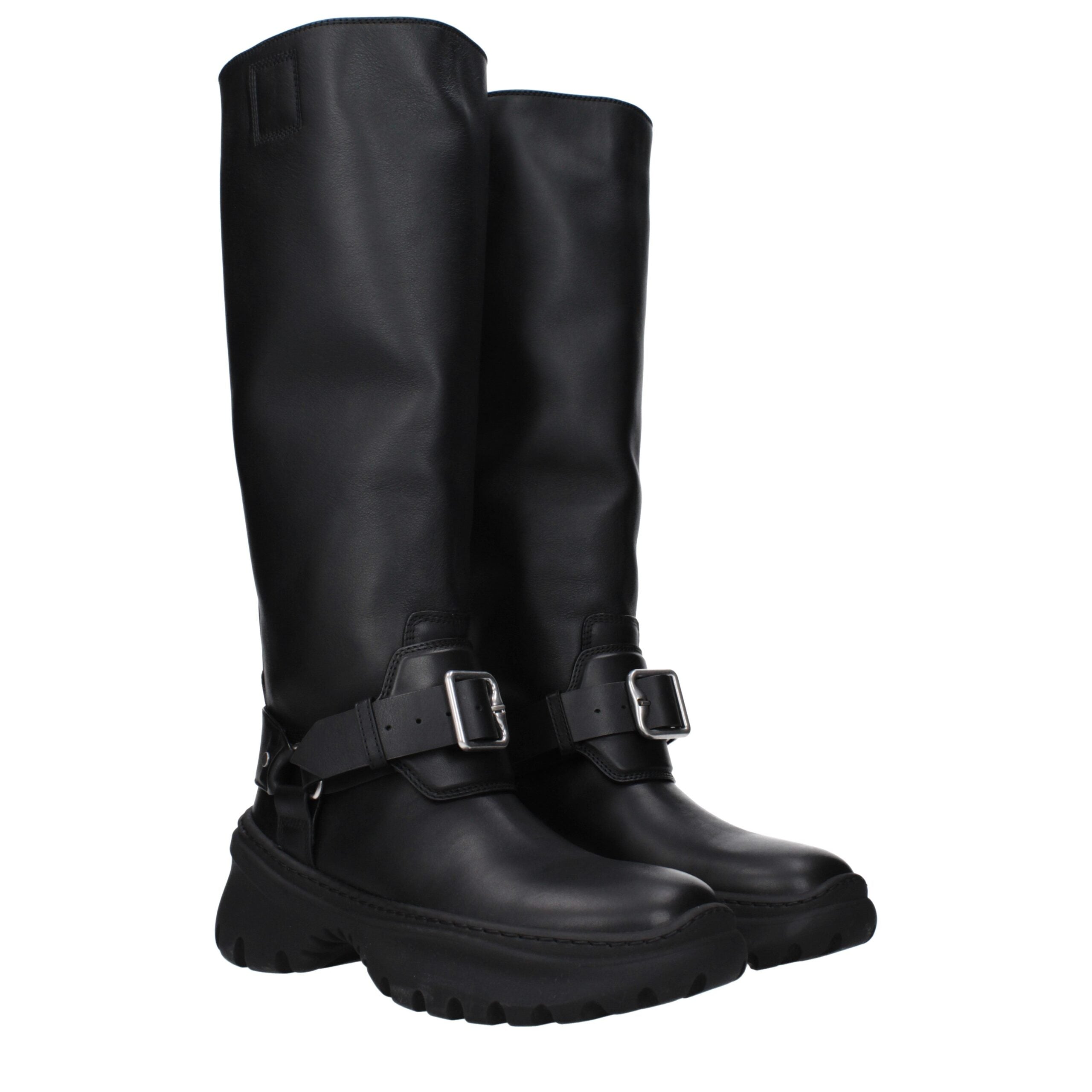 Burberry Schwarze Lederstiefel