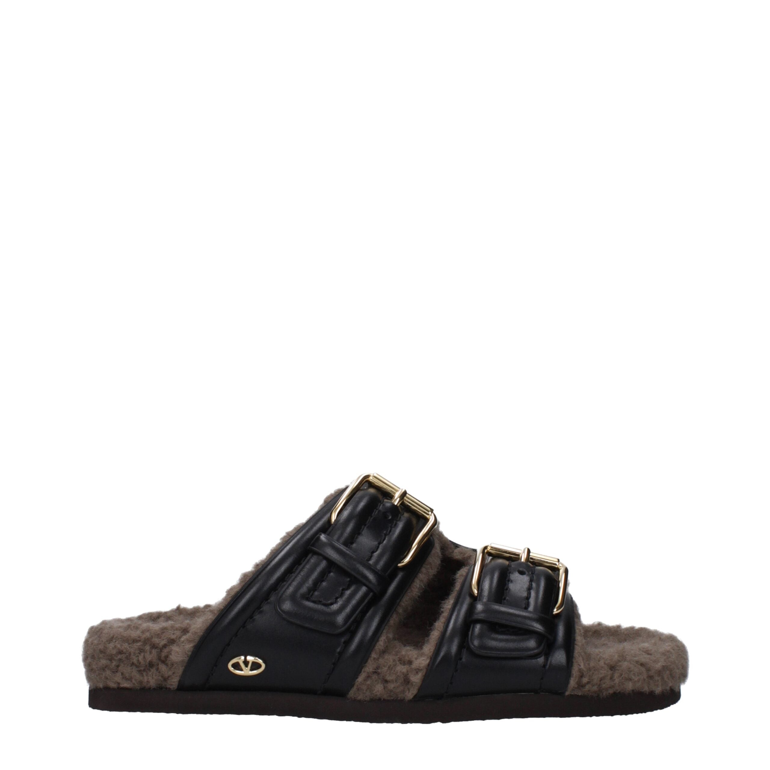 Valentino Garavani Schwarze Leder-Slipper