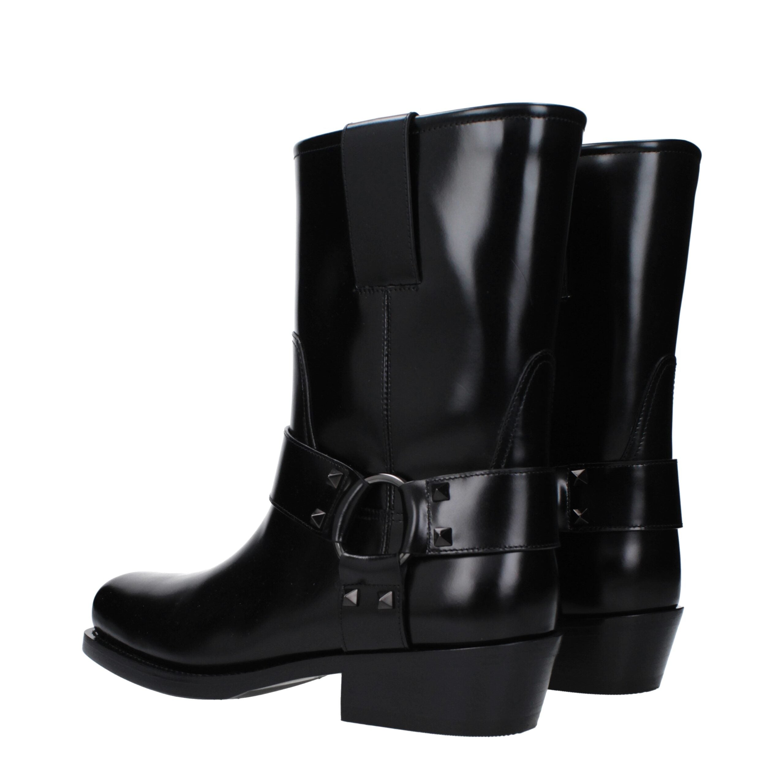 Valentino Garavani Schwarze Leder-Stiefeletten