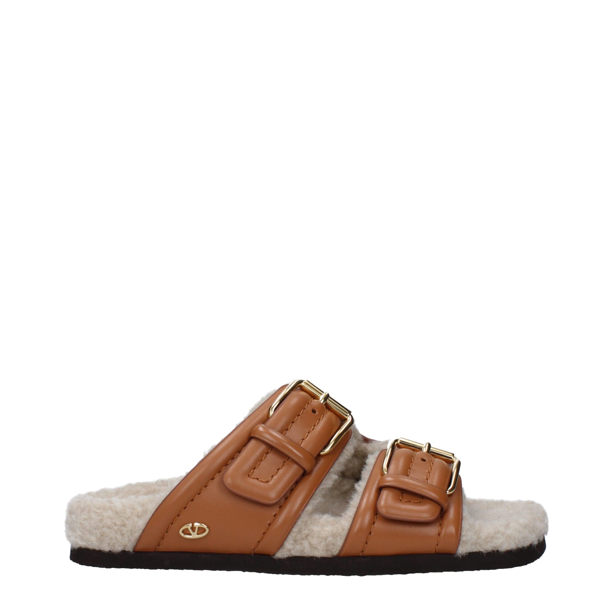 Valentino Garavani Braune Leder-Slipper