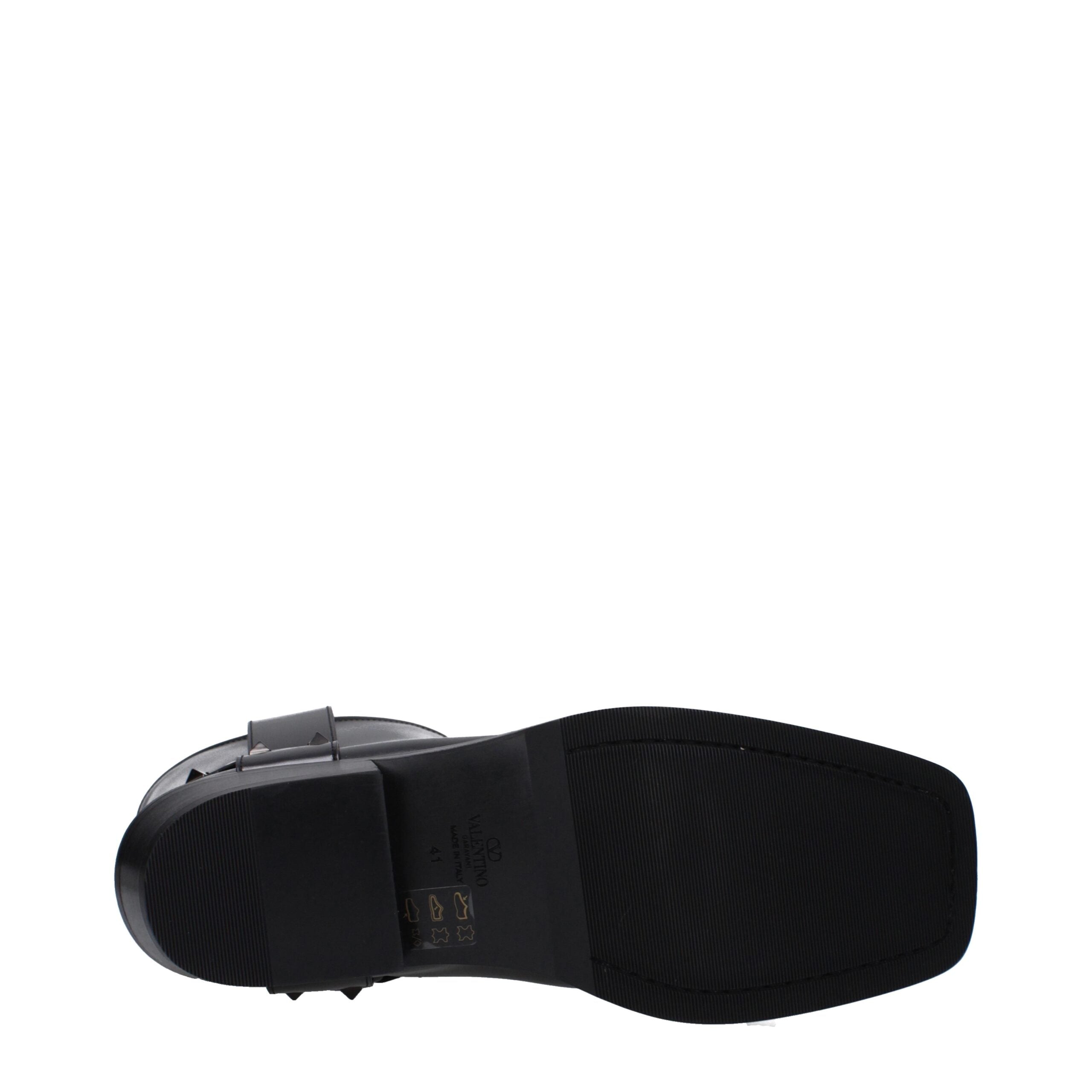 Valentino Garavani Schwarze Leder-Stiefeletten