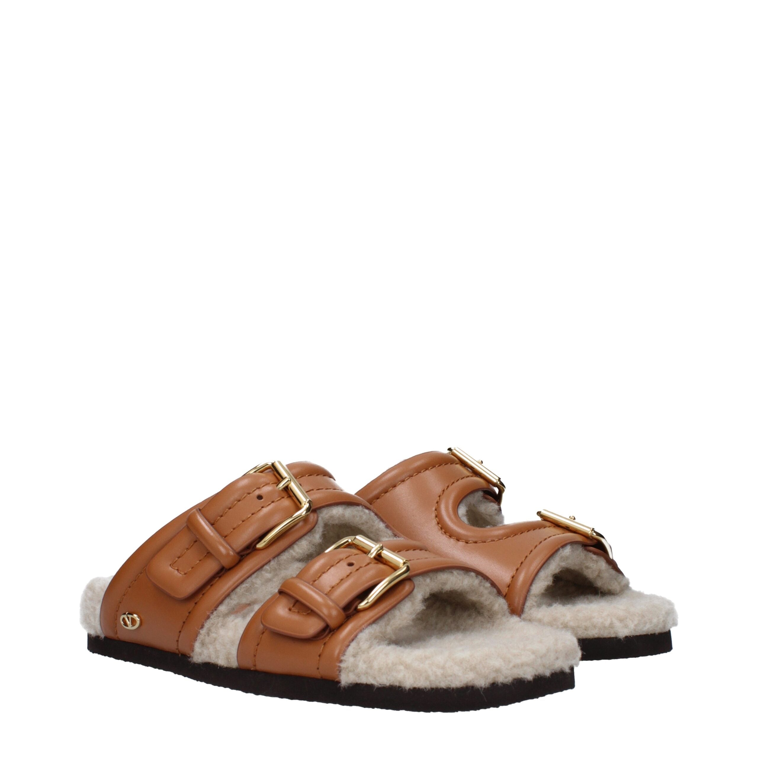 Valentino Garavani Braune Leder-Slipper