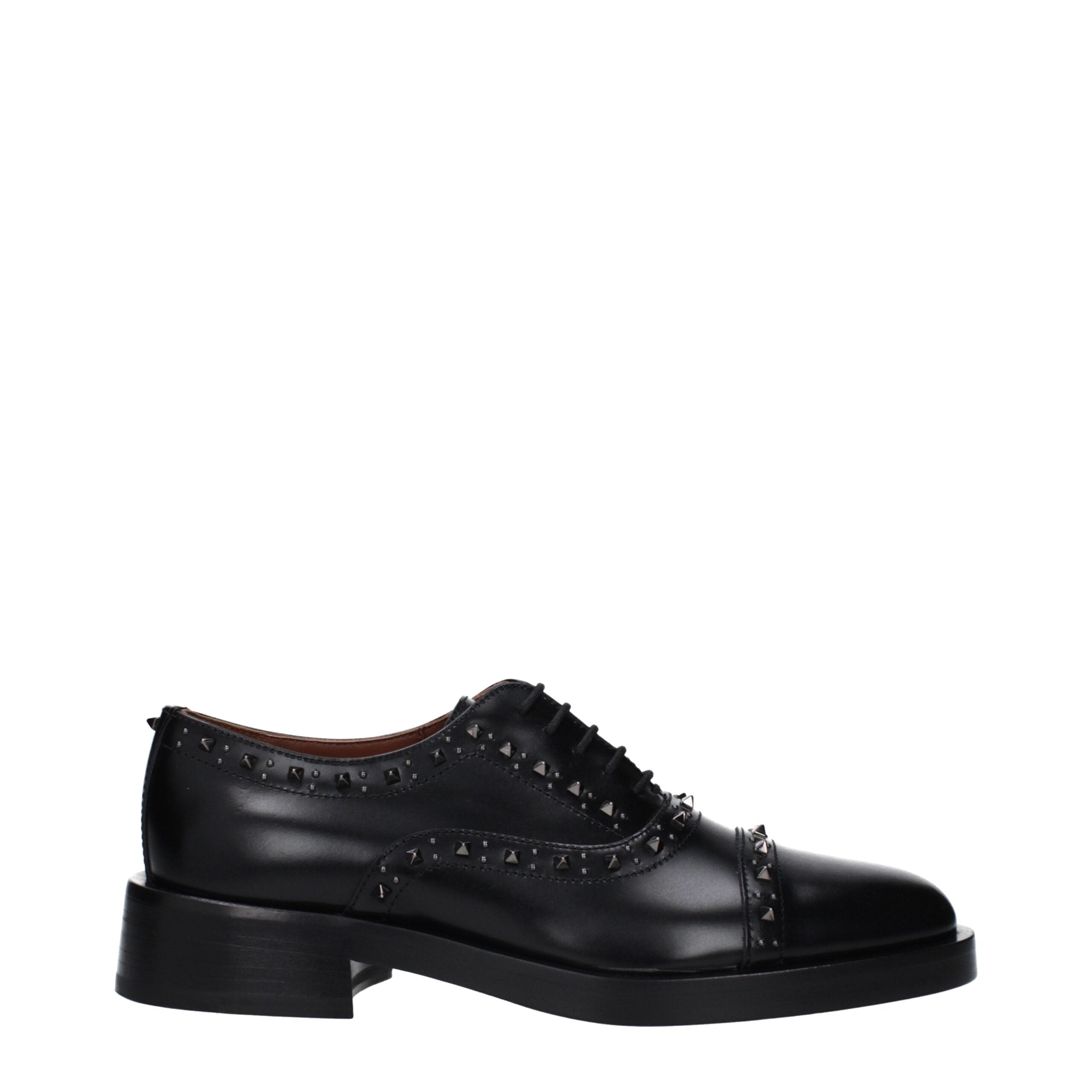 Valentino Garavani Schwarze Oxford- und Derby-Schuhe aus Leder