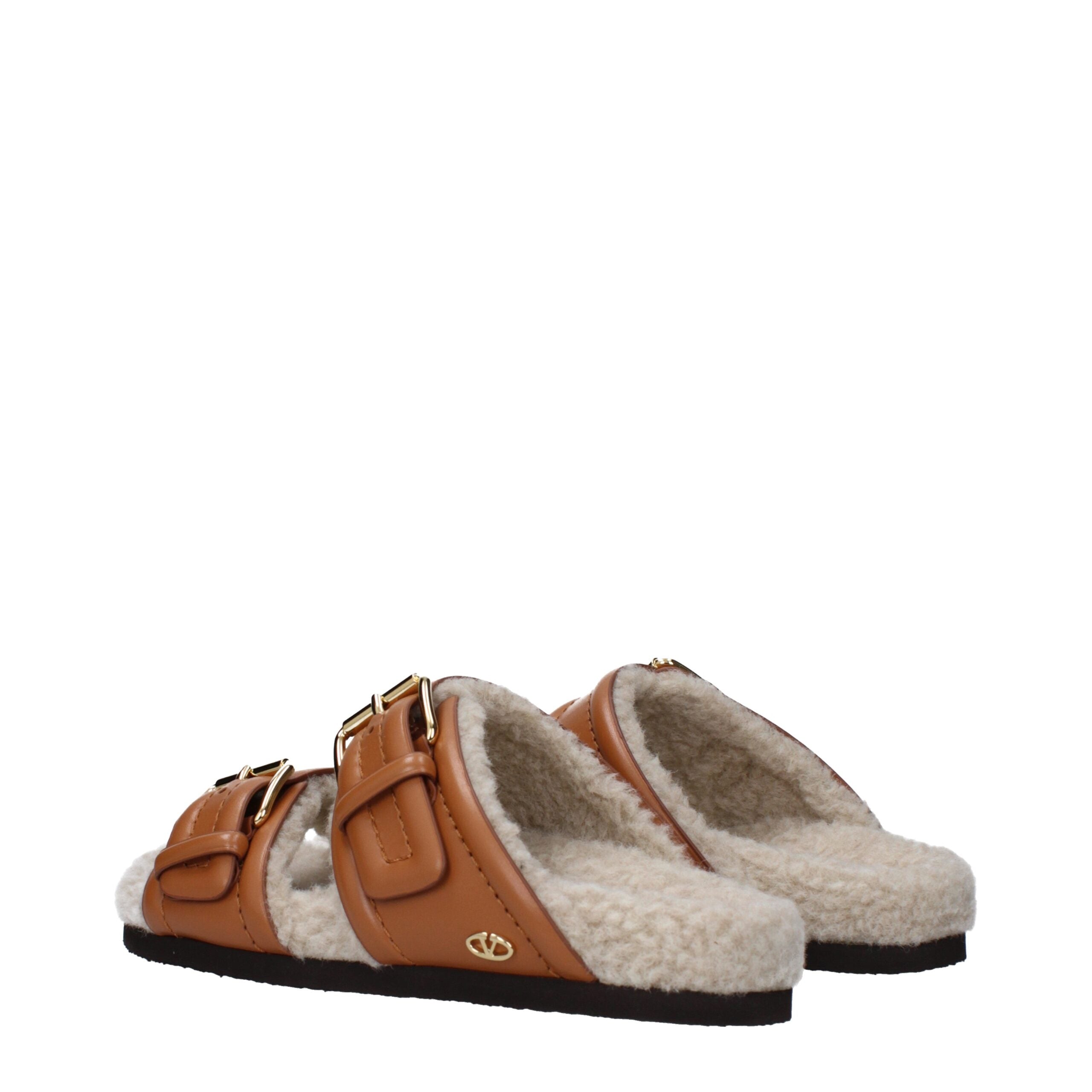 Valentino Garavani Braune Leder-Slipper