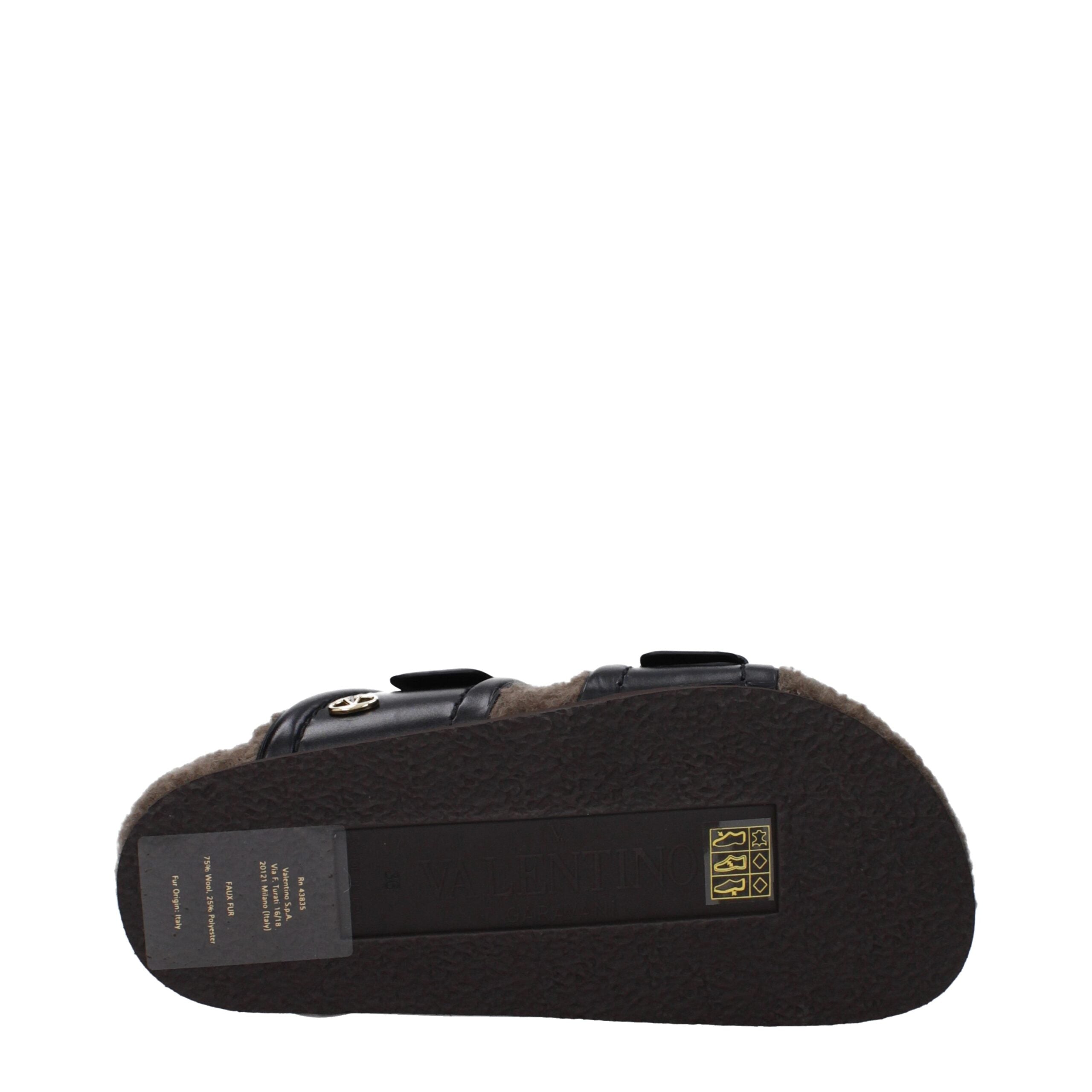 Valentino Garavani Schwarze Leder-Slipper