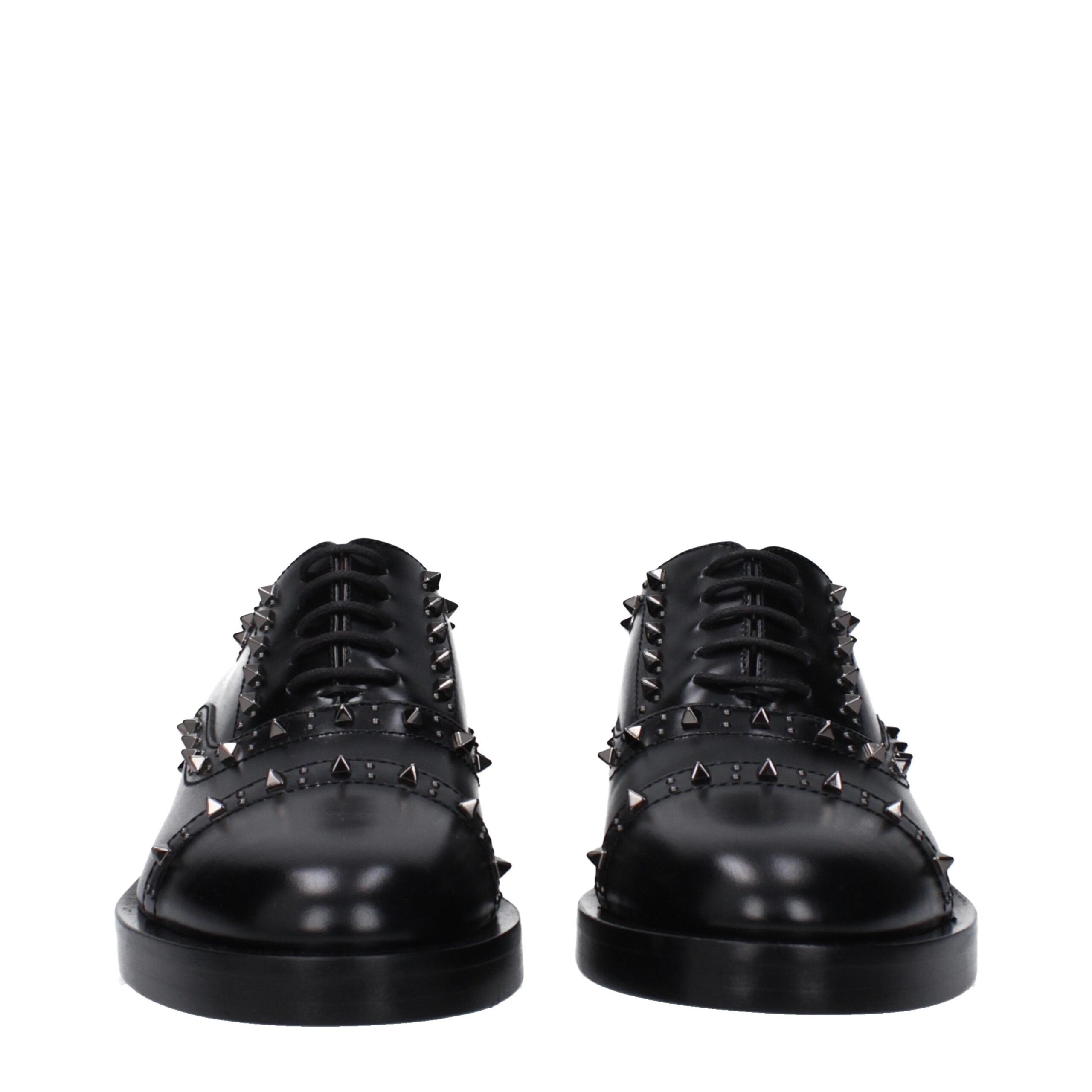 Valentino Garavani Schwarze Oxford- und Derby-Schuhe aus Leder