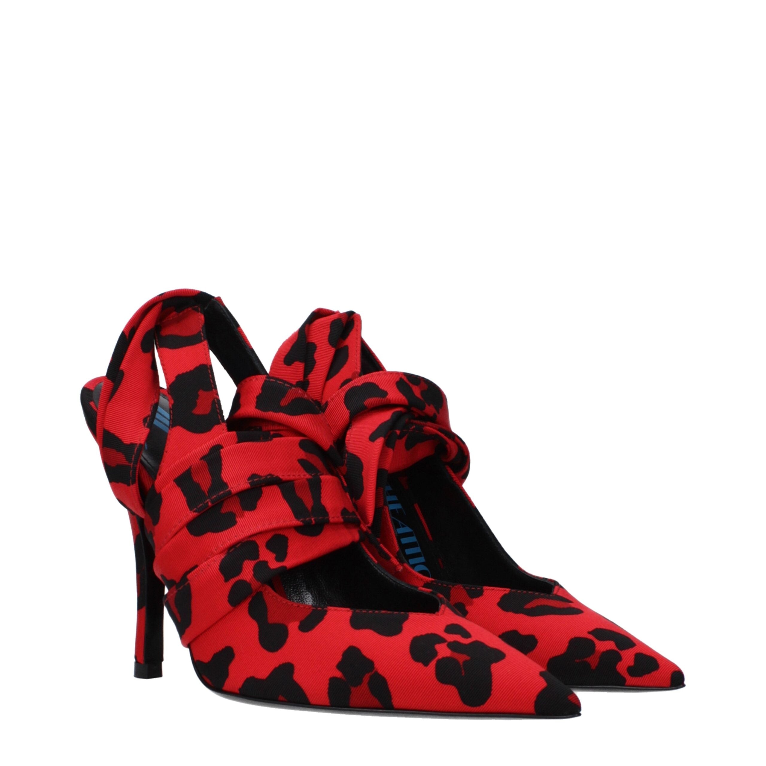 The Attico Rote Stoffpumps mit hohem Absatz