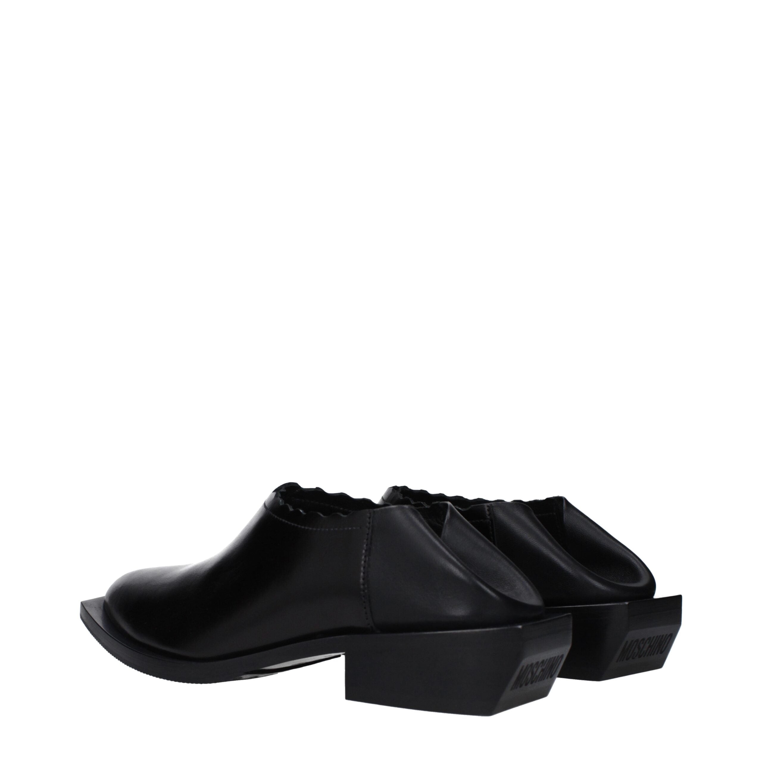 Moschino Schwarze Mules aus Leder