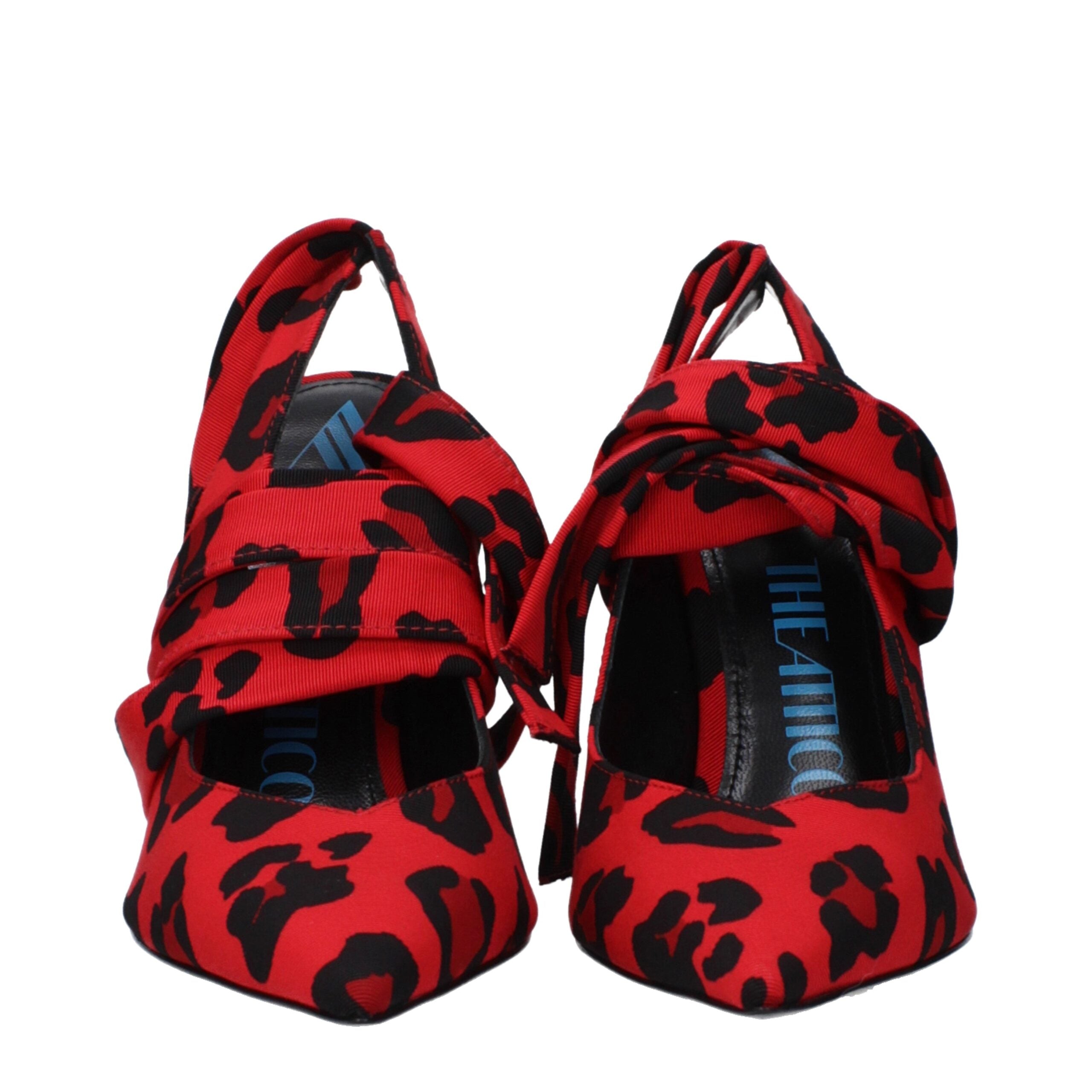 The Attico Rote Stoffpumps mit hohem Absatz