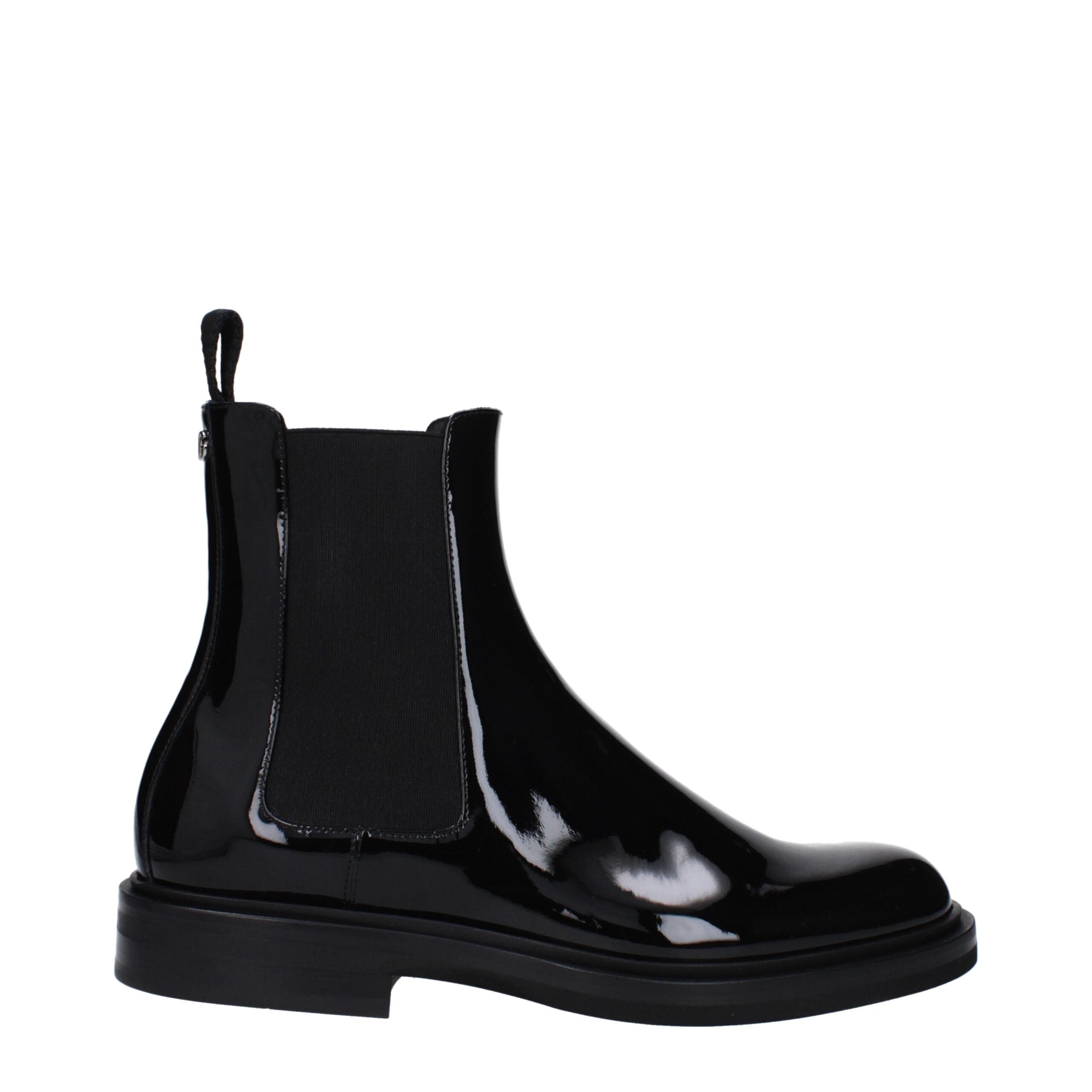 Dolce & Gabbana Schwarze Leder-Stiefeletten