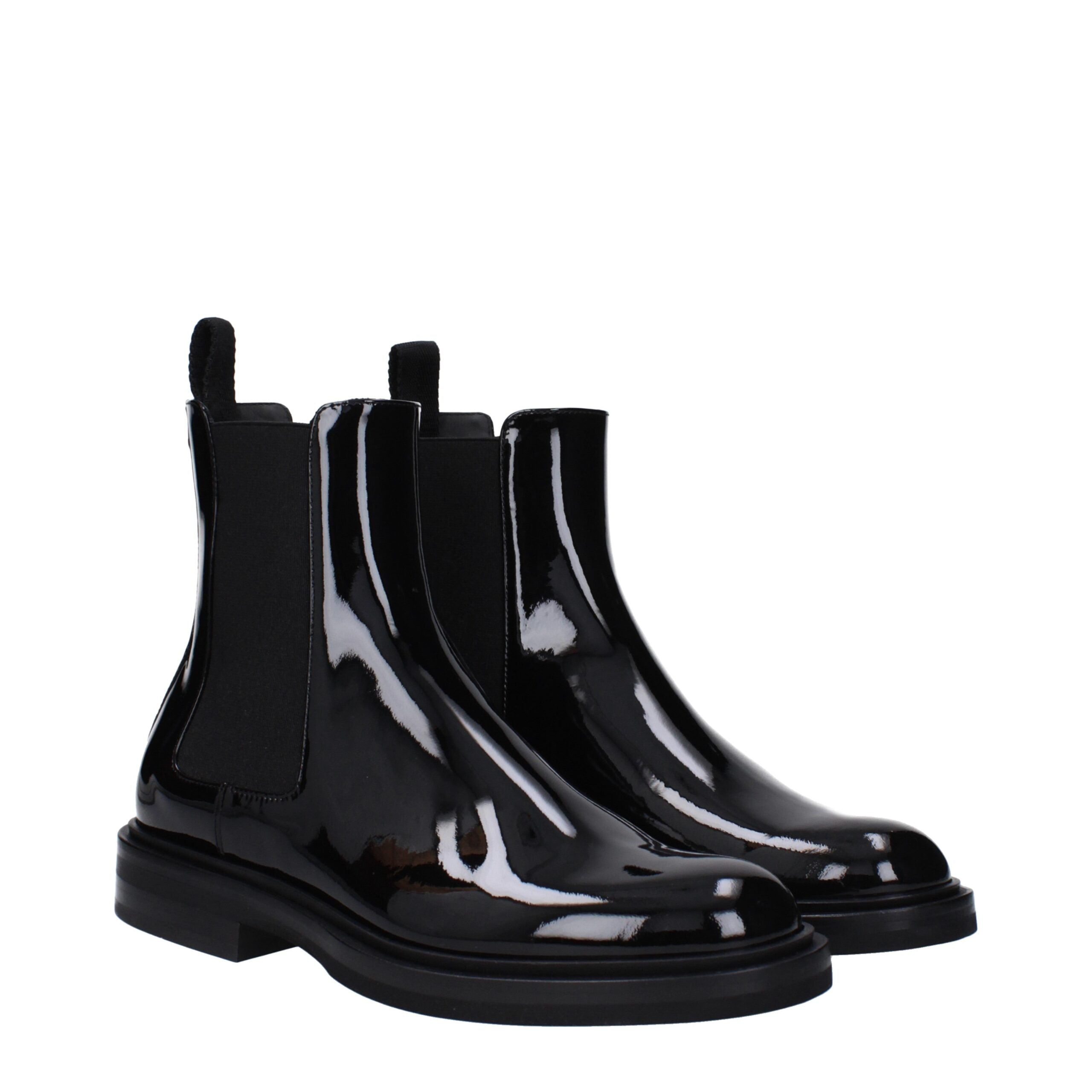 Dolce & Gabbana Schwarze Leder-Stiefeletten