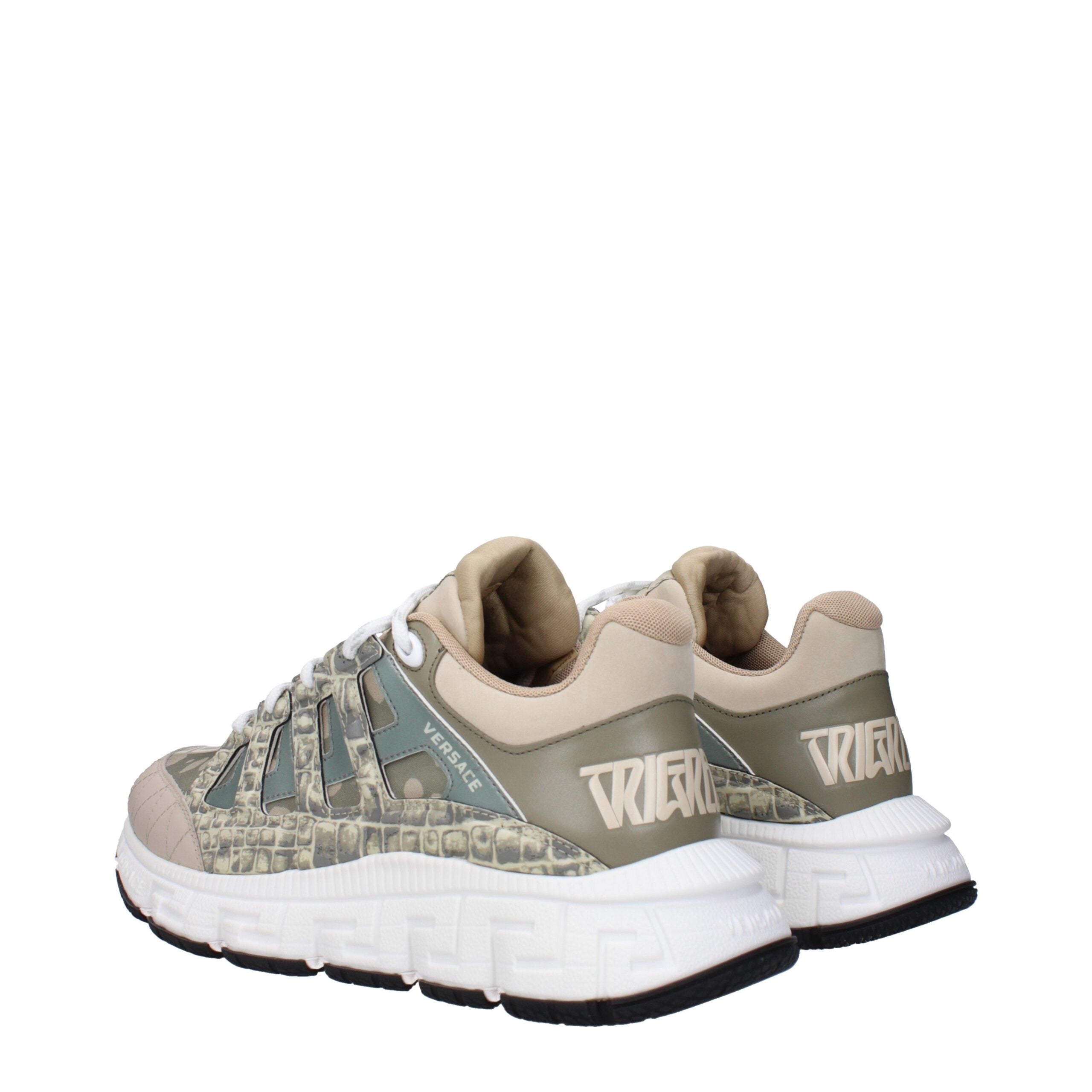 Versace Grüne Stoff-Sneaker mit niedrigem Schaft