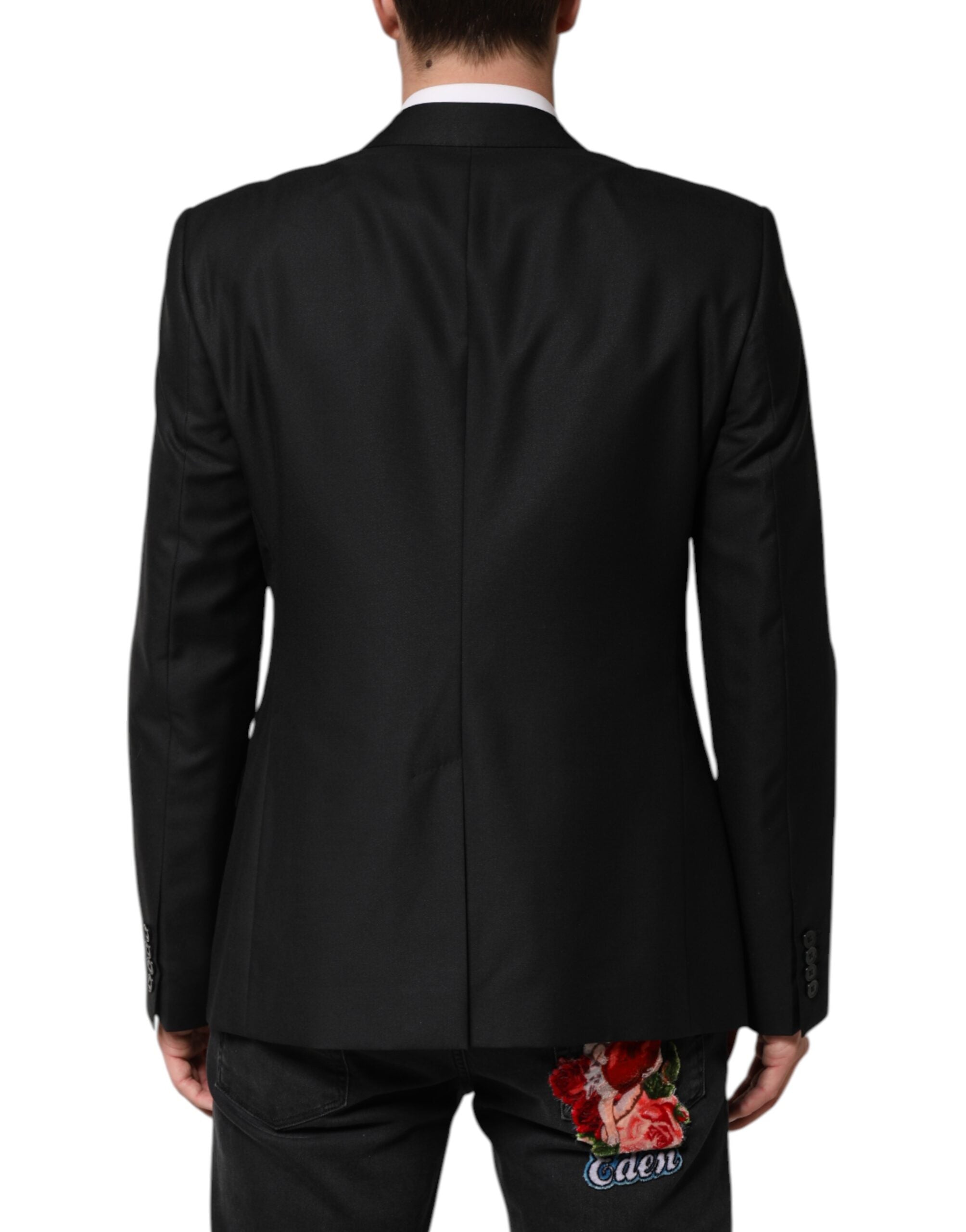 Dolce & Gabbana Schwarzer Woll-Sakko mit Einreiher