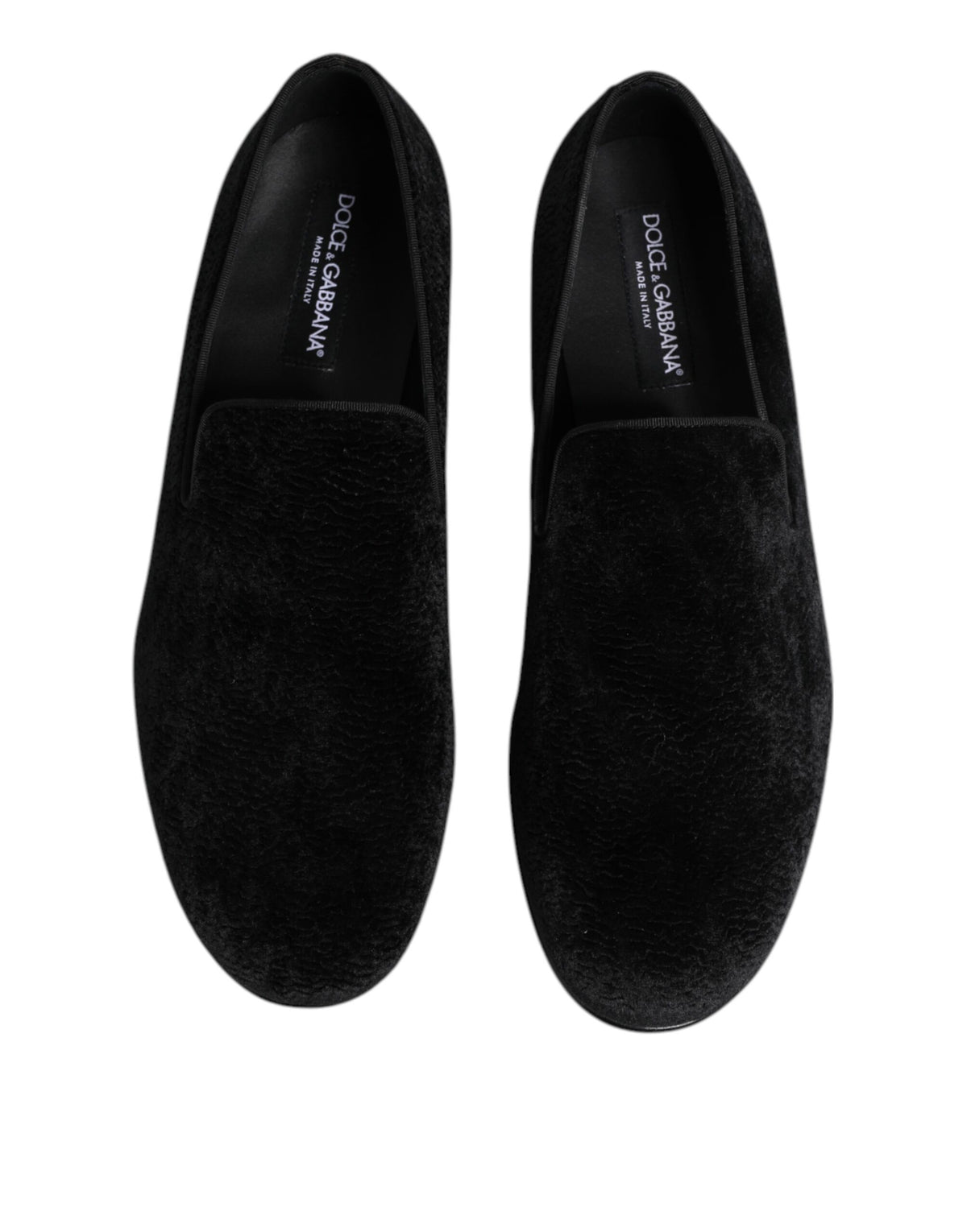 Dolce & Gabbana Schwarz Jacquard Loafers Formal Männer Kleid Schuhe