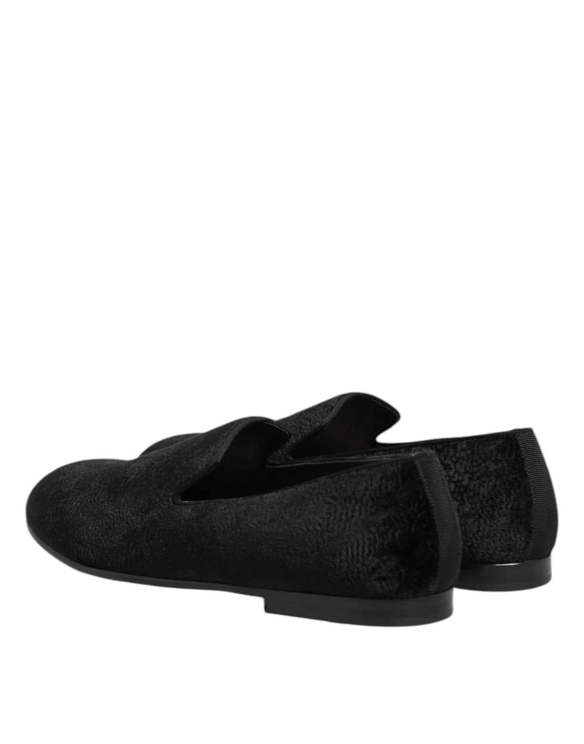 Dolce & Gabbana Schwarz Jacquard Loafers Formal Männer Kleid Schuhe