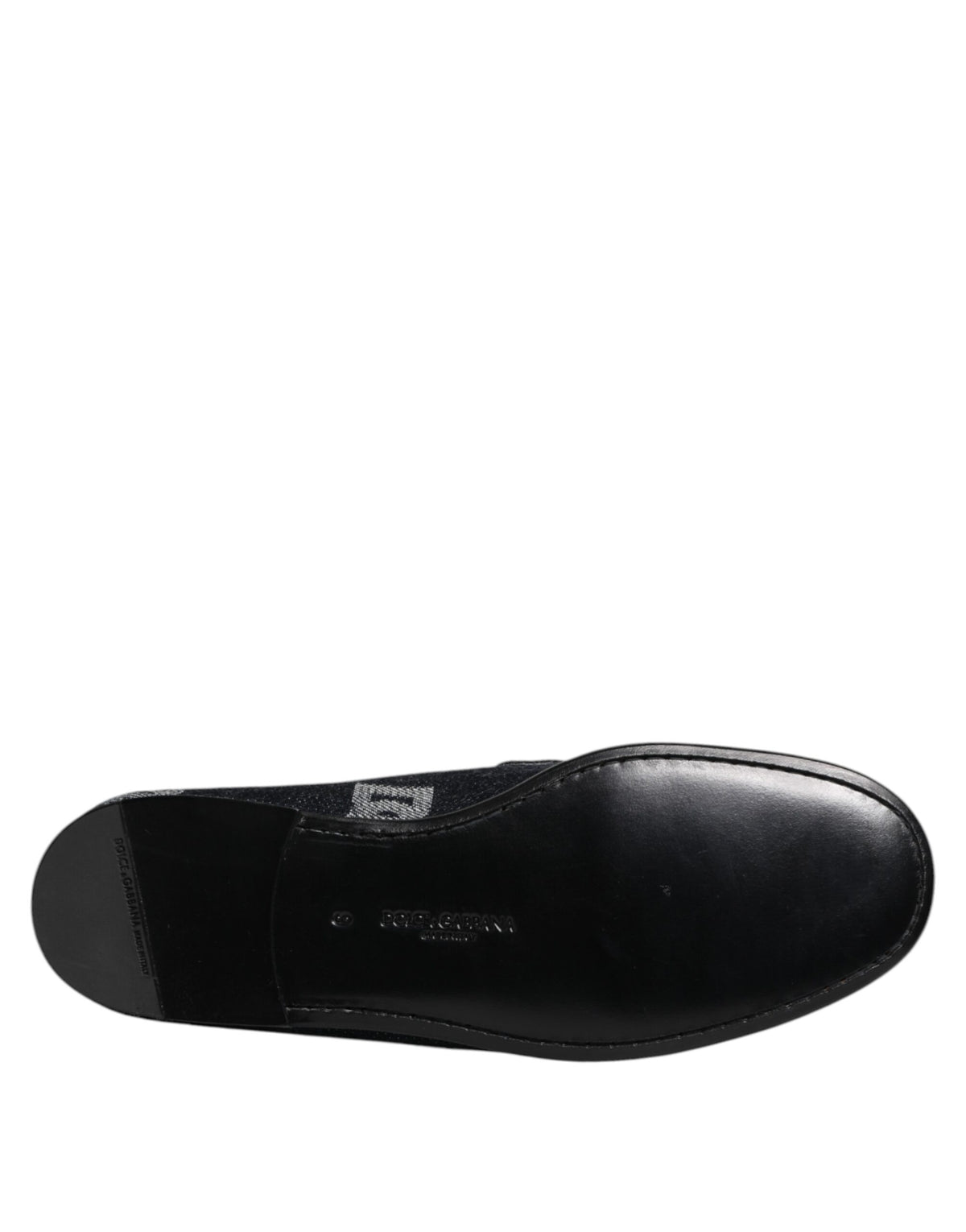 Dolce & Gabbana Blaue Logo-Baumwoll-Loafers Formelle Anzugschuhe