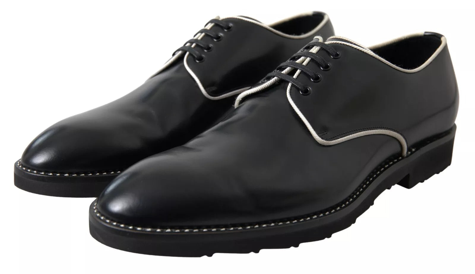 Dolce & Gabbana Schwarze weiße Lederschuhe für formelle Anlässe