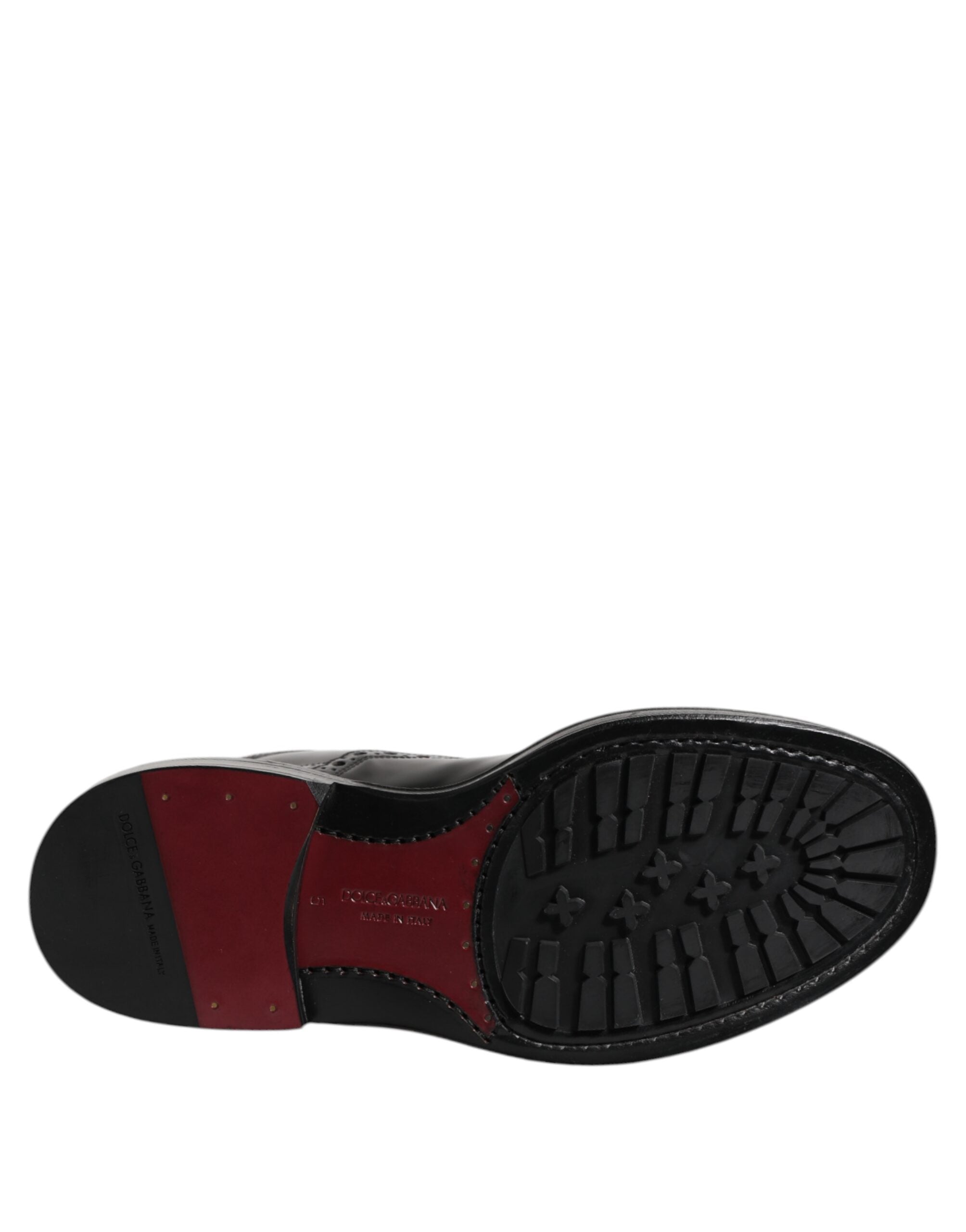 Dolce & Gabbana Schwarze Leder-Schnürstiefel bis zur Mitte der Wade