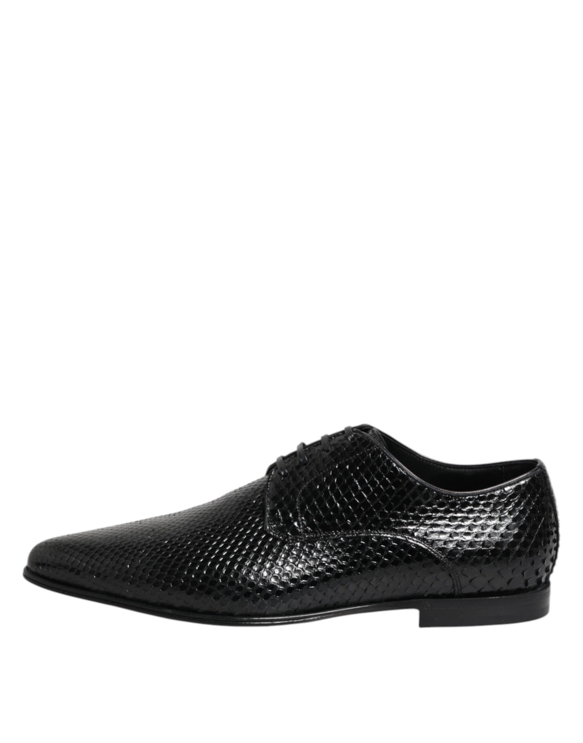Dolce & Gabbana Schwarze Exotische Leder Schnürschuhe Derby