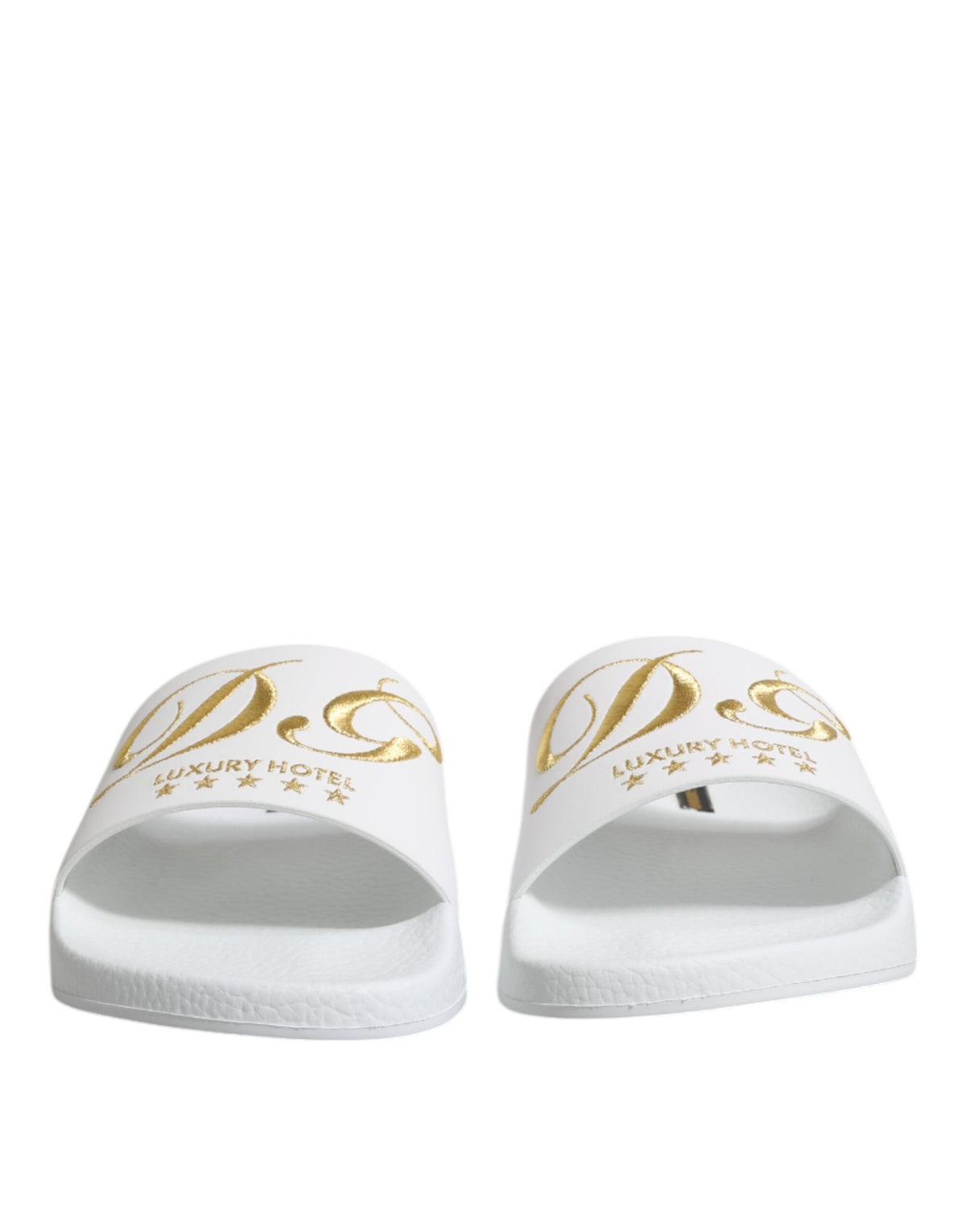 Dolce & Gabbana Weiße Leder Pantoletten Sandalen Beachwear Schuhe