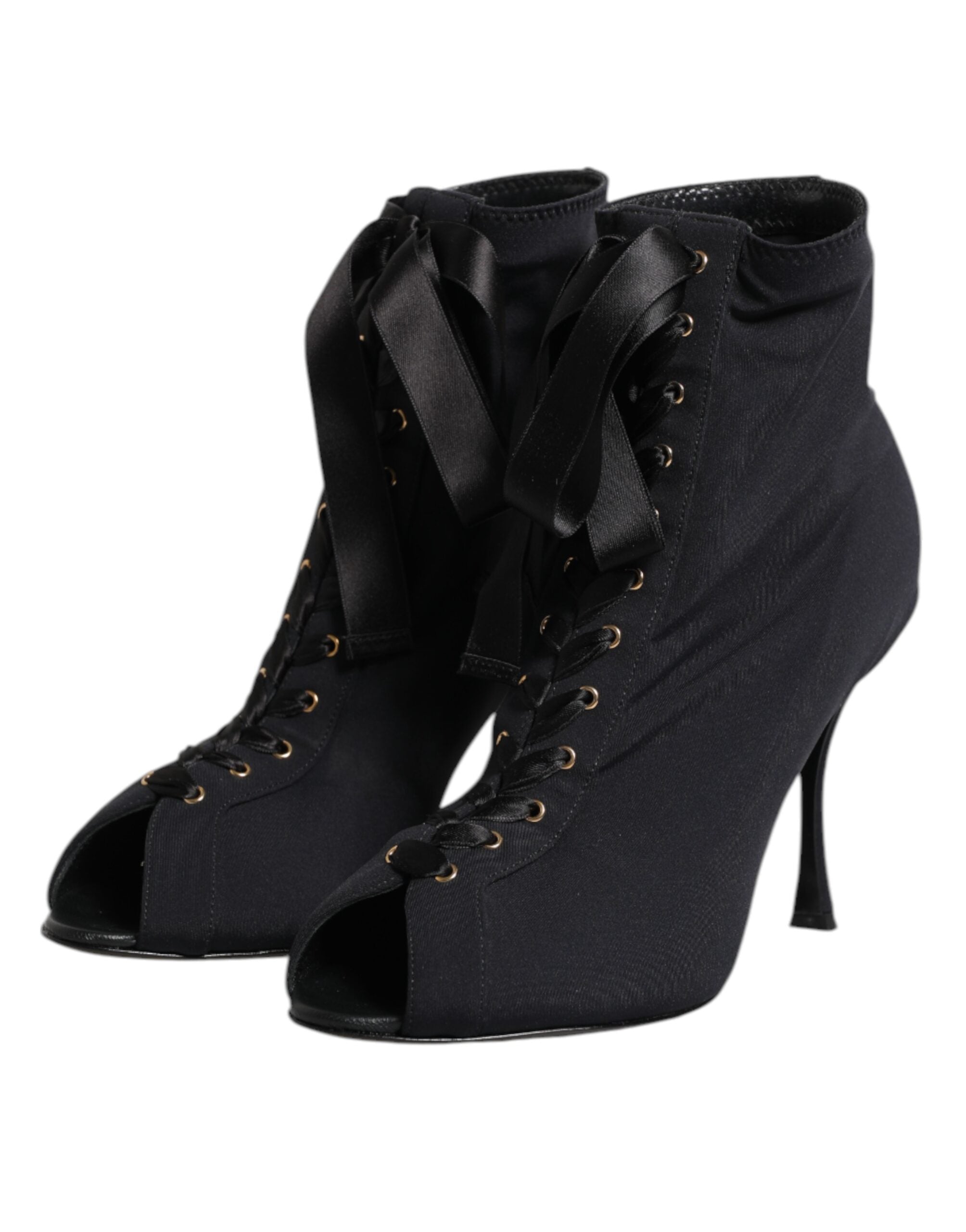 Dolce & Gabbana Schwarze Stiletto-High-Heels mit Schnürung