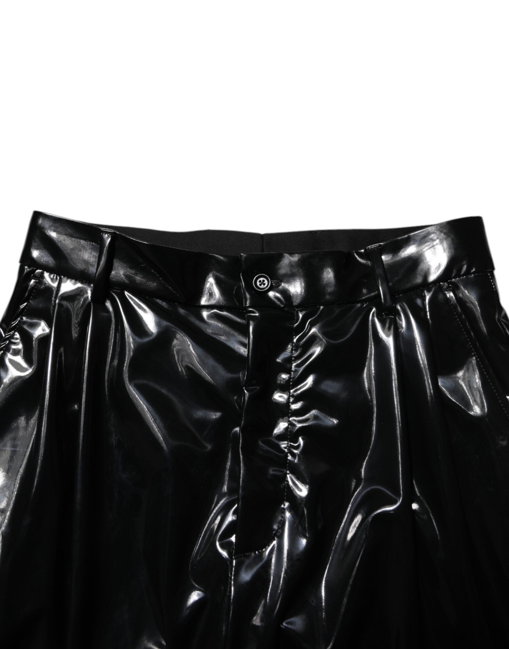 Dolce & Gabbana Schwarze Polyester Mid Waist Herren Hosen Hosen
