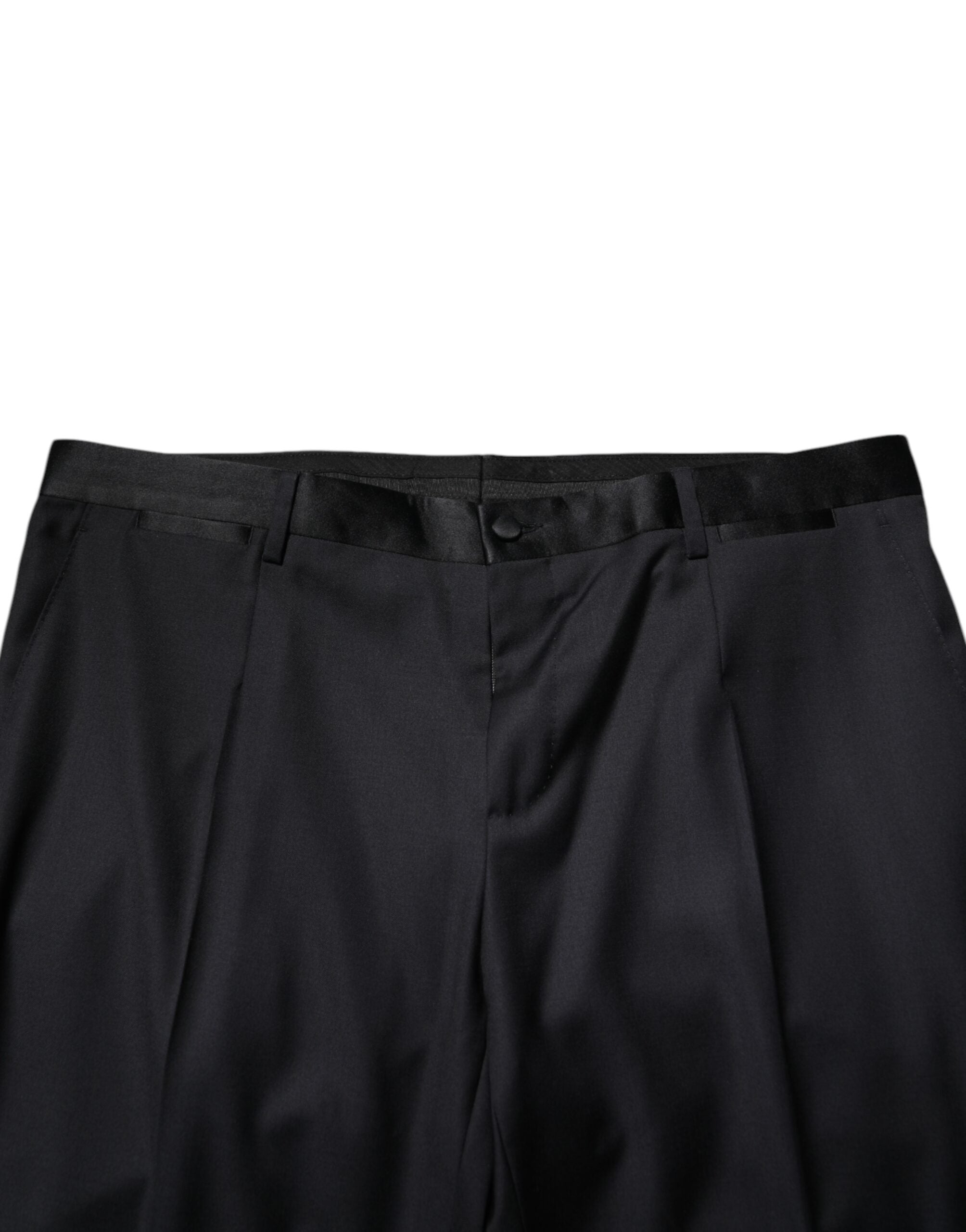 Dolce & Gabbana Schwarze Wolle Herren Formal Dress Hosen Hosen