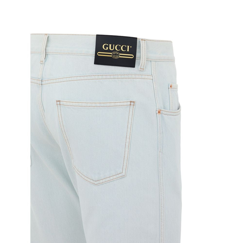 Gucci Blaue Baumwolljeans im Relaxed Fit