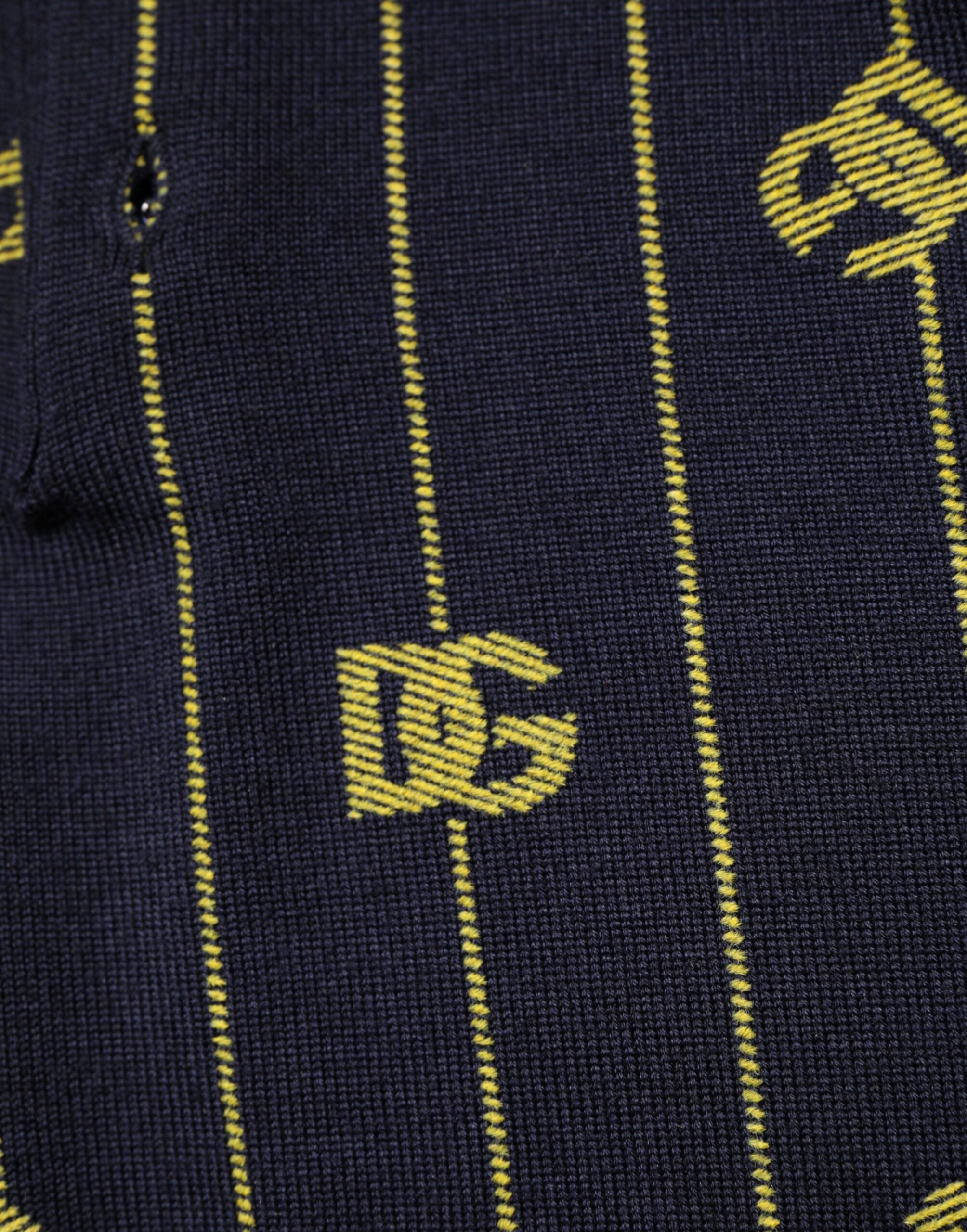 Dolce & Gabbana Schwarzes Logo-Jacquard-Strick-Poloshirt T-Shirt